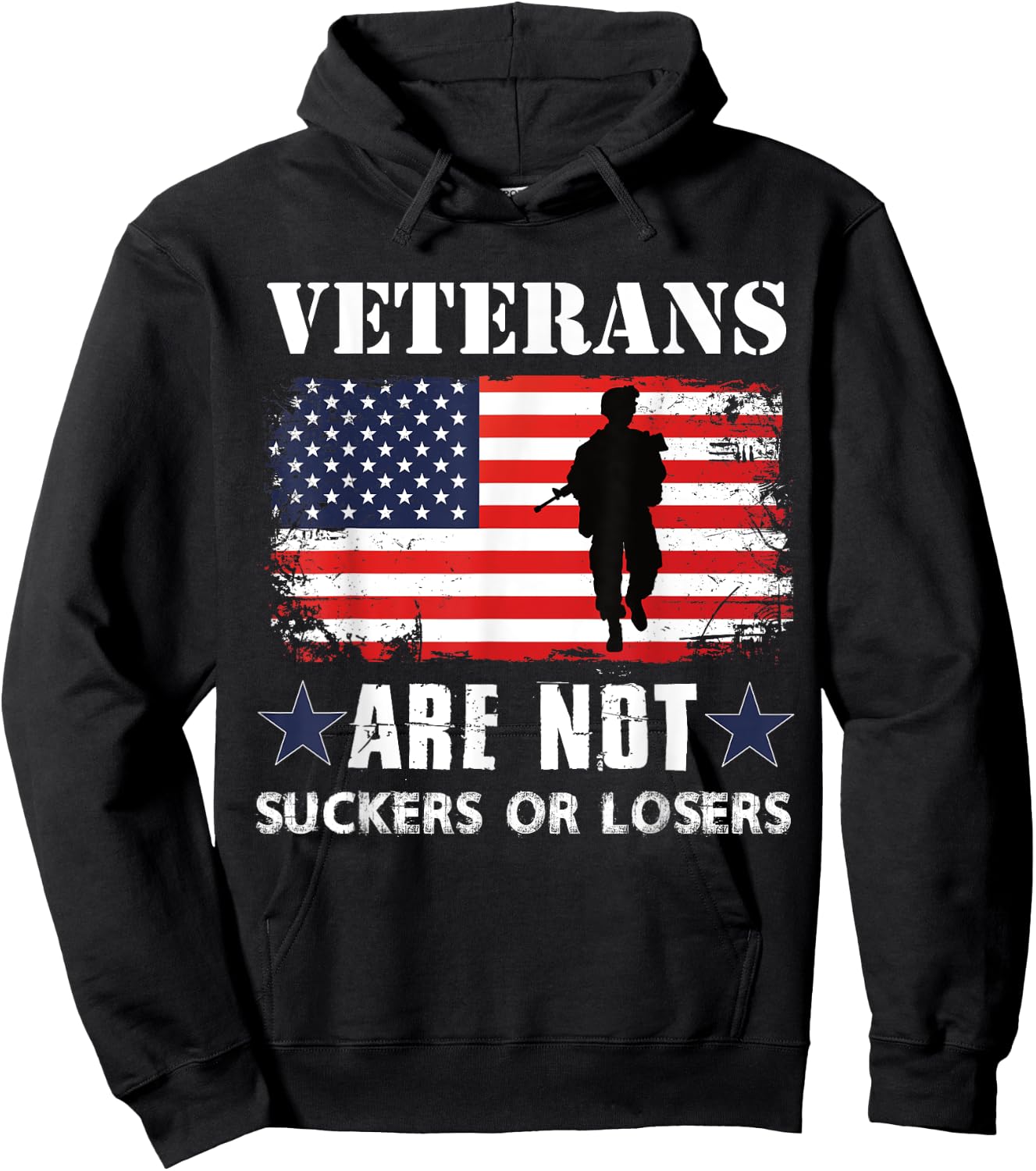 Veterans Are Not Suckers Or Losers Hoodie - Hoodie | Black