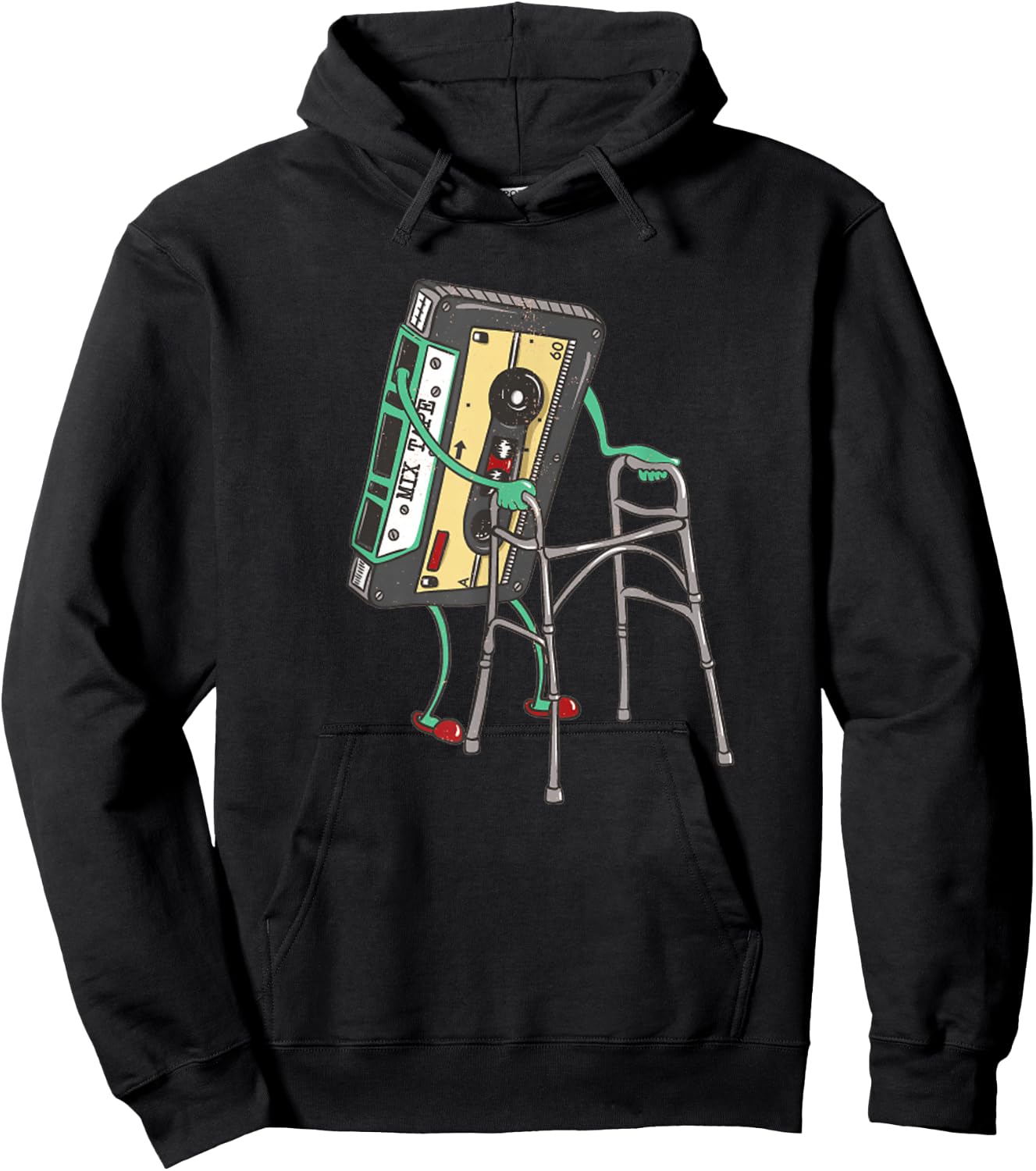 Funny Retro Cassette Tape Vintage Mixtape 80s 1980s Hip Hop Hoodie - Hoodie | Black