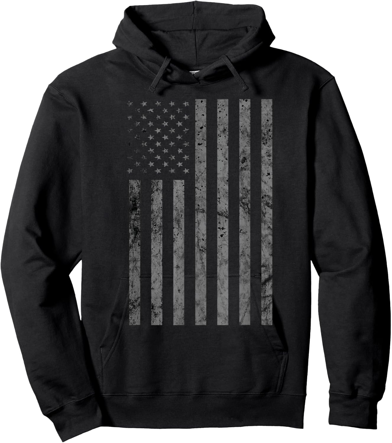 Vintage Black American Flag Hoodie - Hoodie | Black