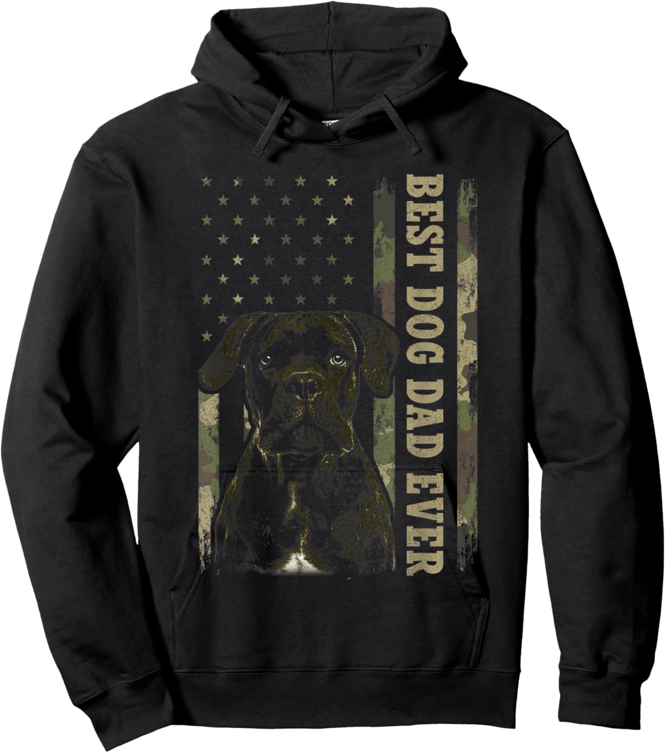 Best Corso Cane Dad Ever Shirt, Camo USA Flag Dog Dad Women Hoodie - Hoodie | Black