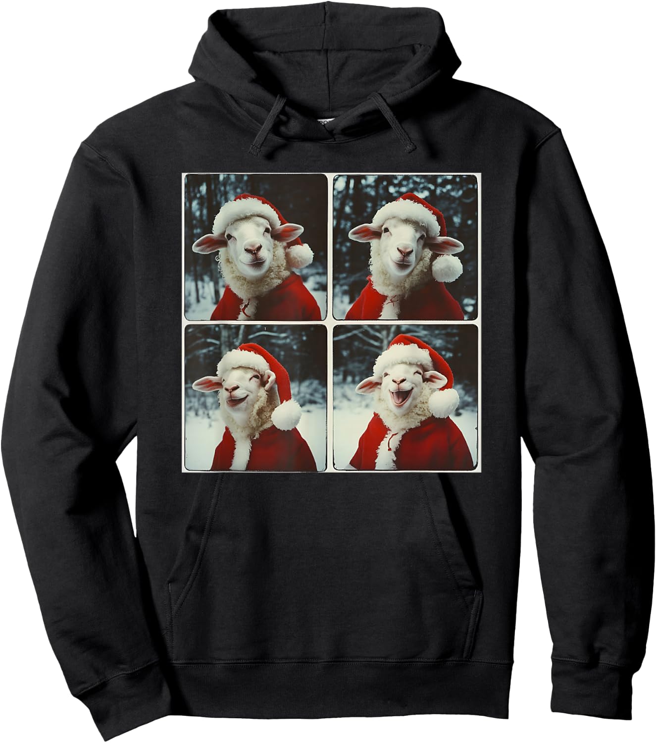 Sheep Santa Christmas Farm Animal Hoodie - Hoodie | Black