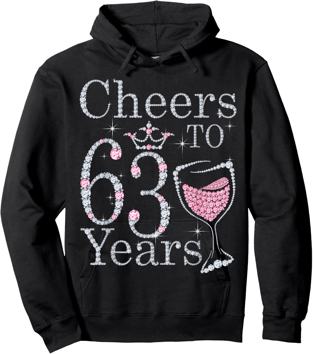 Cheers to 63 Years 1959 63rd Birthday Gift Hoodie - Hoodie | Black