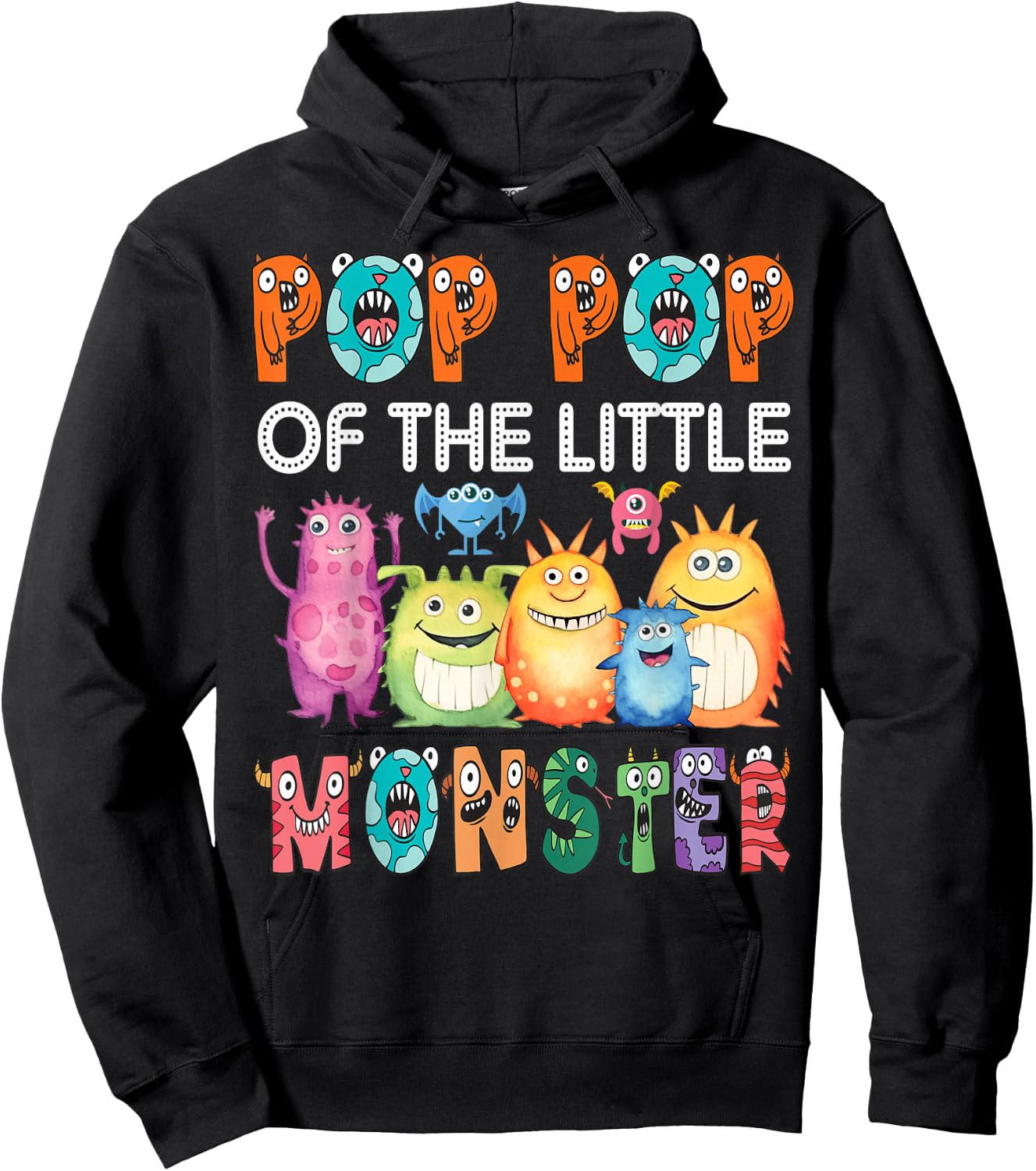 Pop Pop Of The Little Monster Kids 1St Birthday Party Hoodie - Hoodie | Black