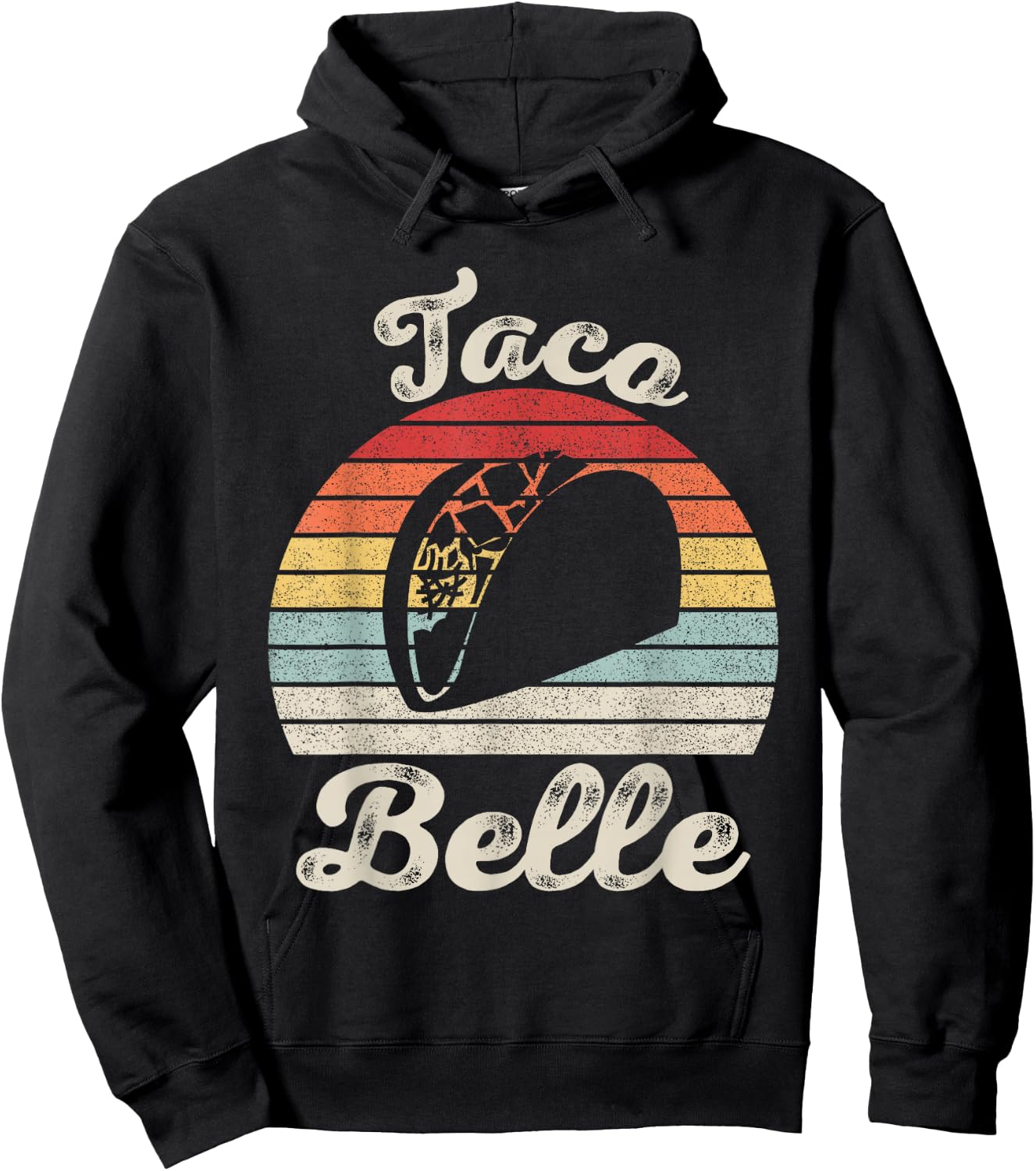 Vintage Retro Taco Belle Shirt Men Funny Taco Hoodie - Hoodie | Black
