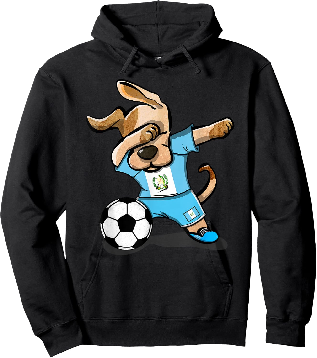 Dabbing Dog Guatemala Soccer Guatemalan Flag Football Lovers Hoodie - Hoodie | Black