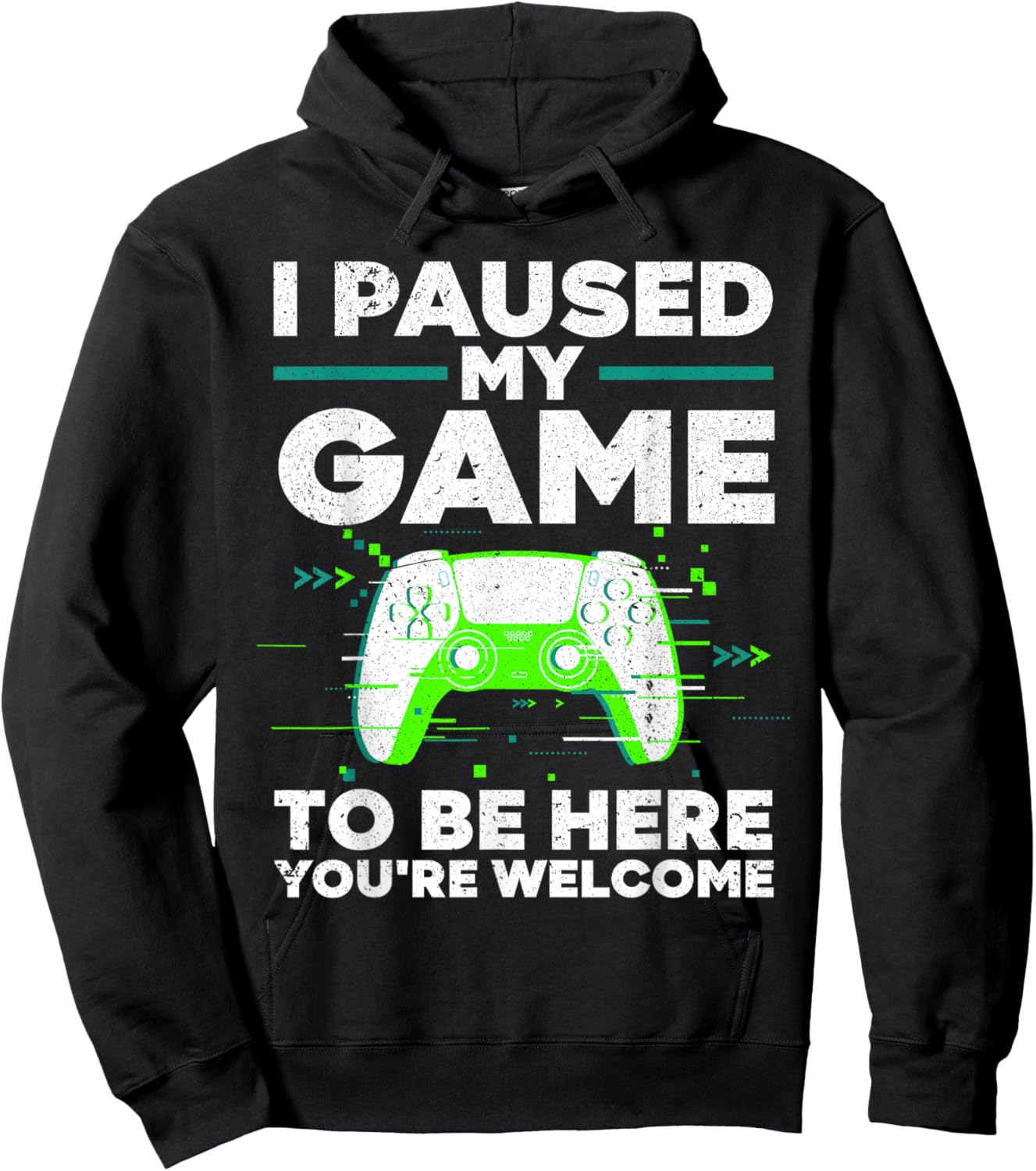 Cool Video Gamer Boys Kids Game Paused Gaming Gamers Hoodie - Hoodie | Black
