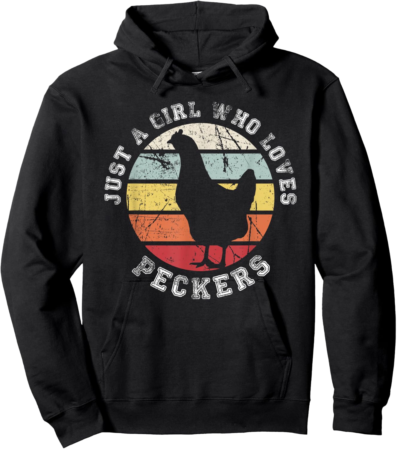 Just a girl who loves Peckers - Chicken Hoodie - Hoodie | Black