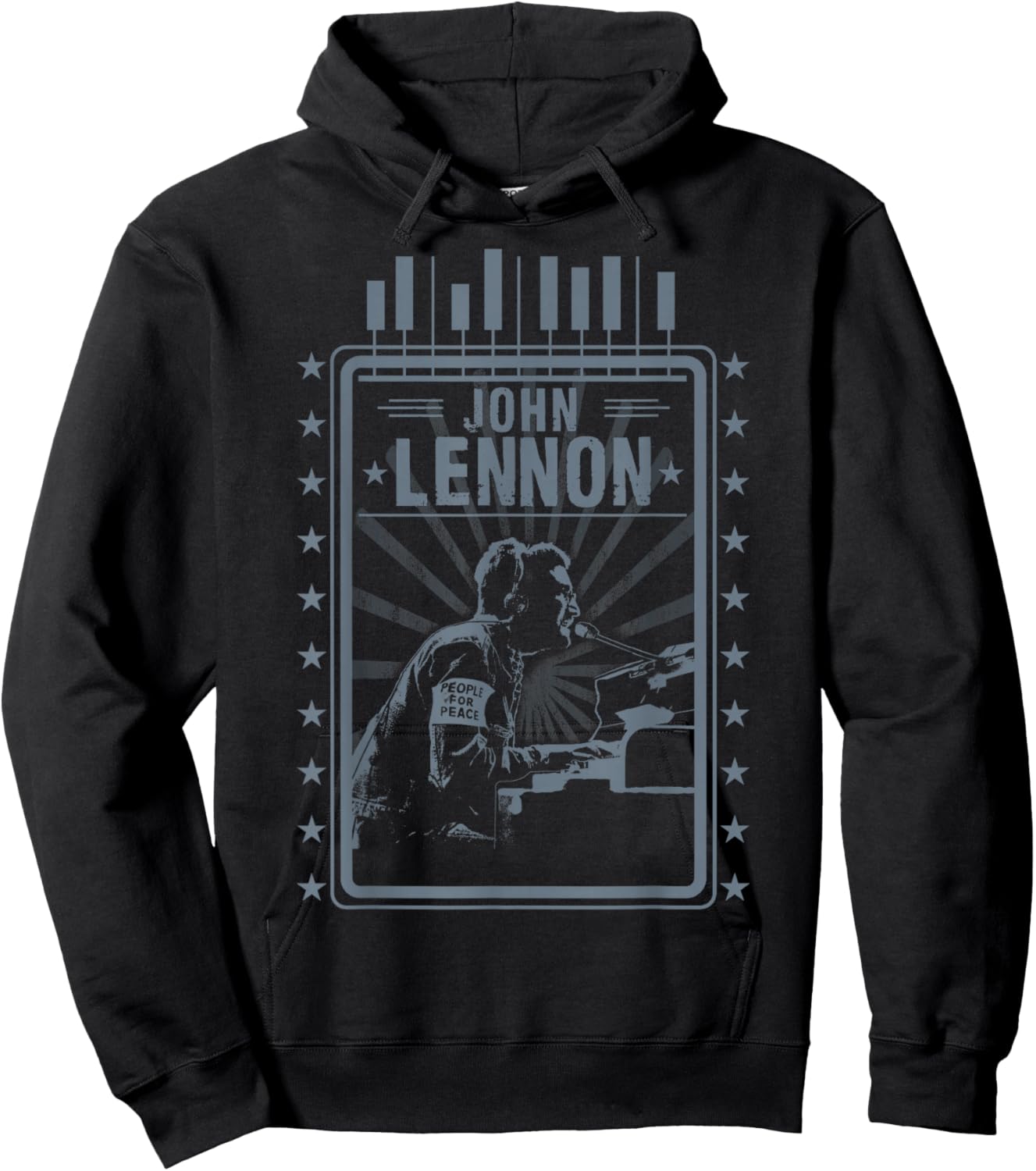 John Lennon - Piano Hoodie - Hoodie | Black