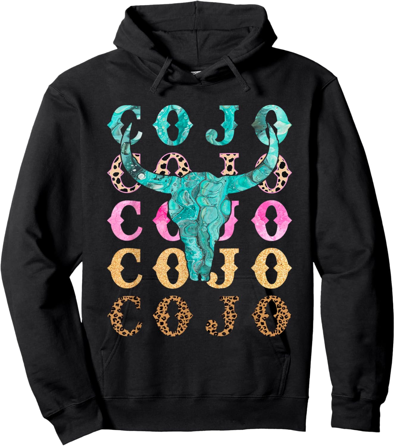 Retro Cojo Johnson Bull Skull Music Country 70s Cowboys Boot Hoodie - Hoodie | Black