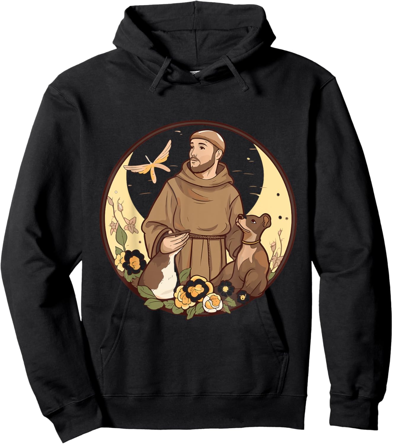 St Francis of Assisi Art Patron Saint of Animals Catholic Hoodie - Hoodie | Black