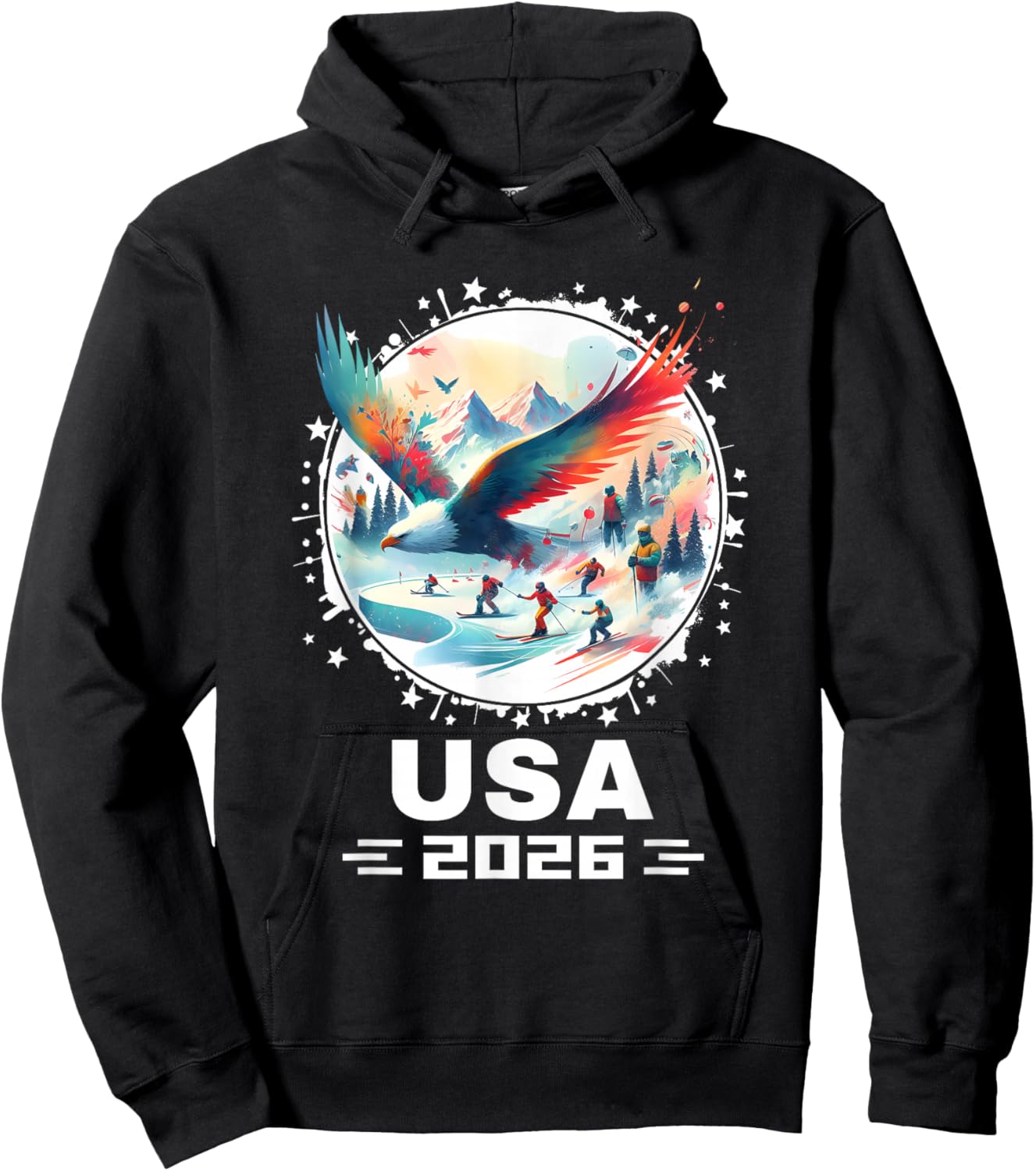 USA 2026 Go United States Winter Sport USA Team 2026 USA Hoodie - Hoodie | Black