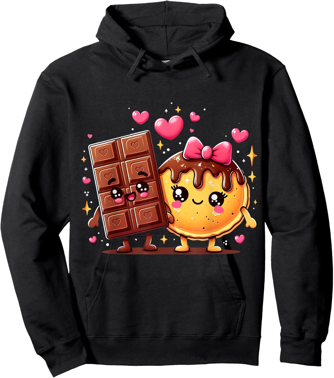 Choco and Pancake Couples Love Matching Hoodie - Hoodie | Black
