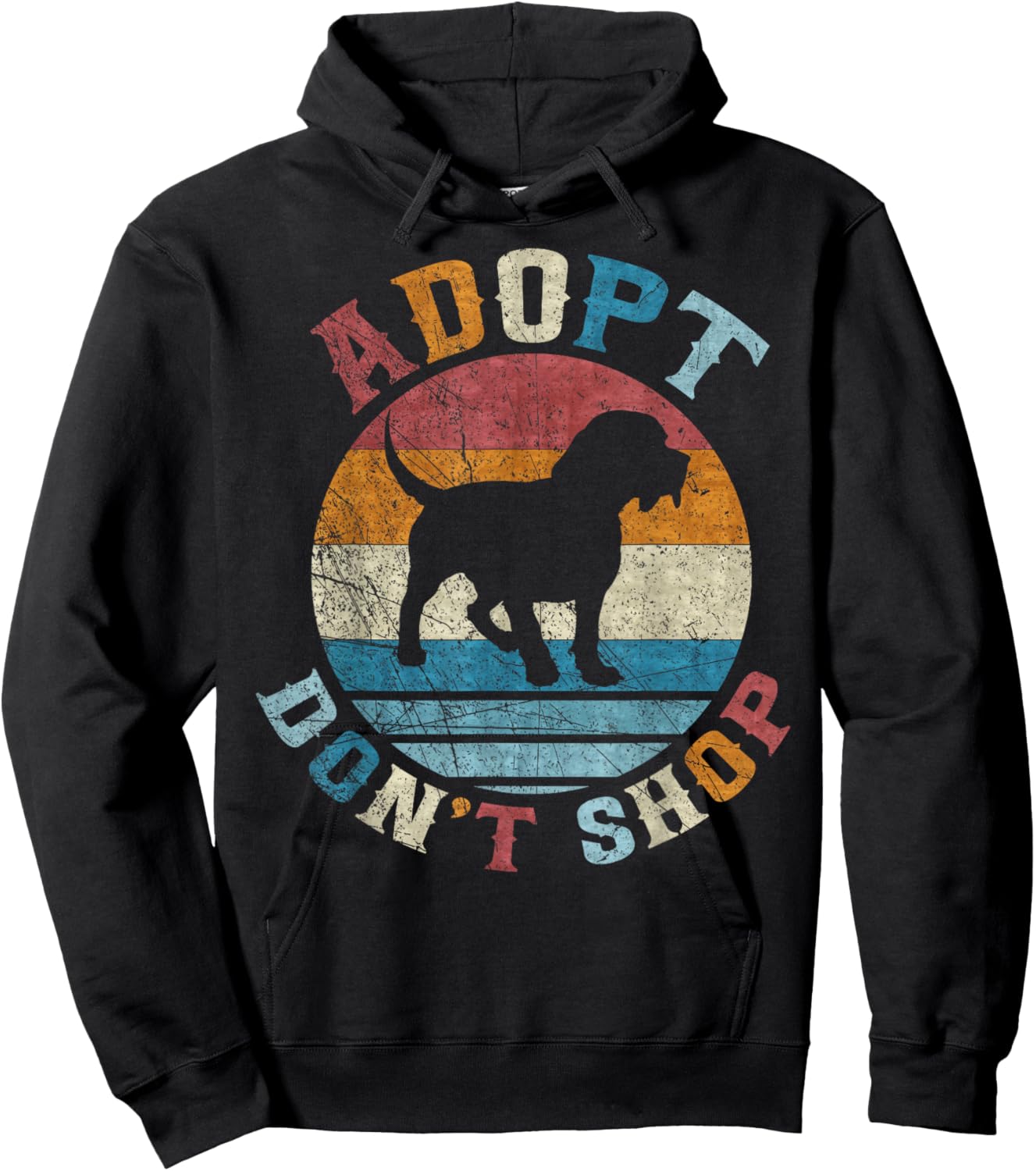 Vintage Retro Adopt Don't Shop, I Love My Beagle Hoodie - Hoodie | Black
