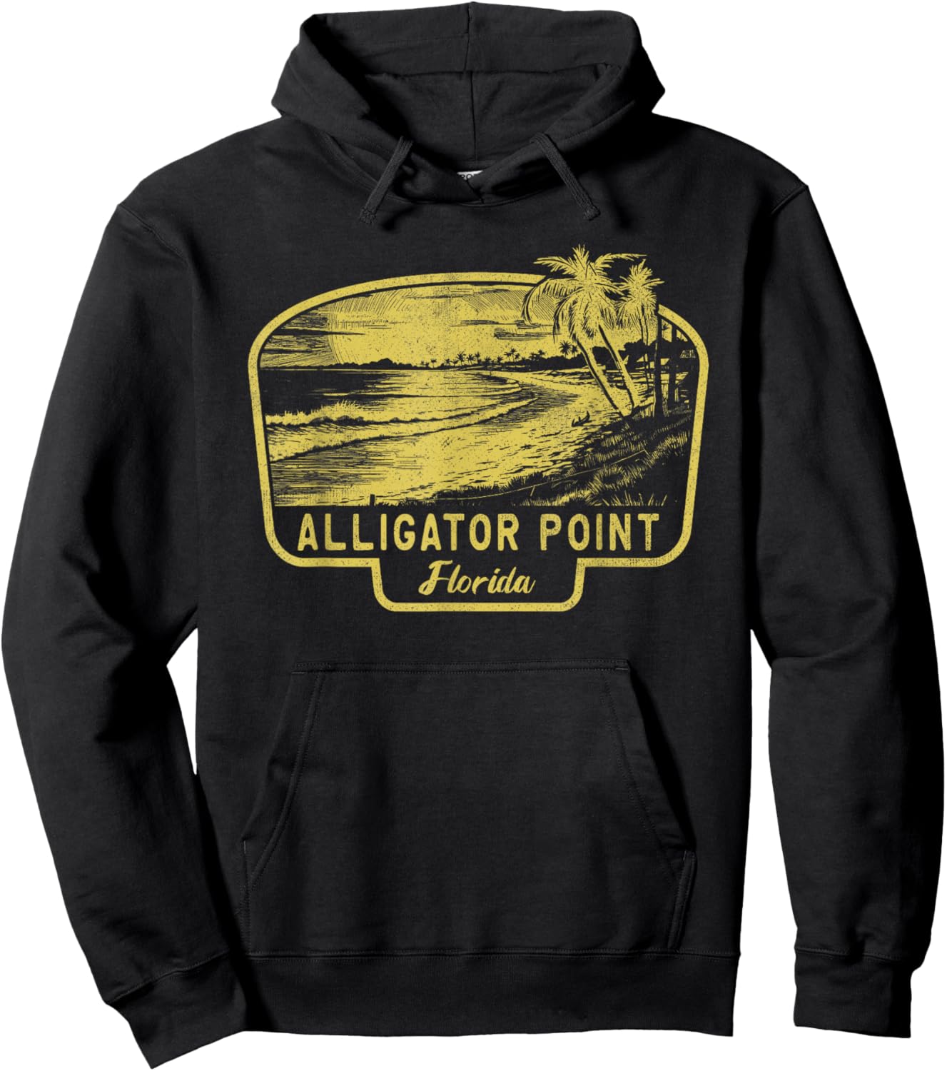 Alligator Point Florida Beach Surf Vintage Blue Hoodie - Hoodie | Black