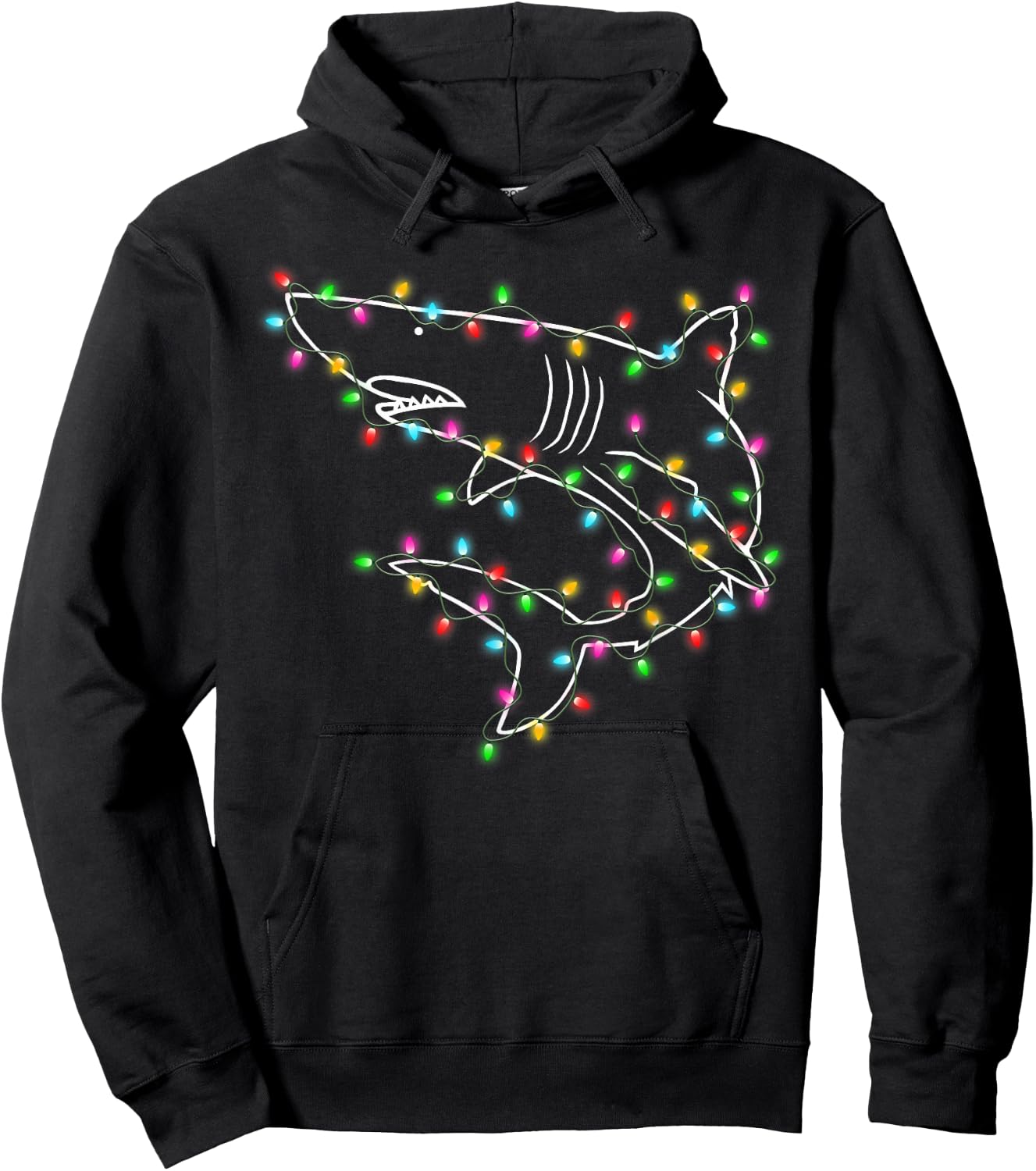 Sharks Tree Christmas Sweater Xmas Pet Animal Shark Lover Hoodie - Hoodie | Black
