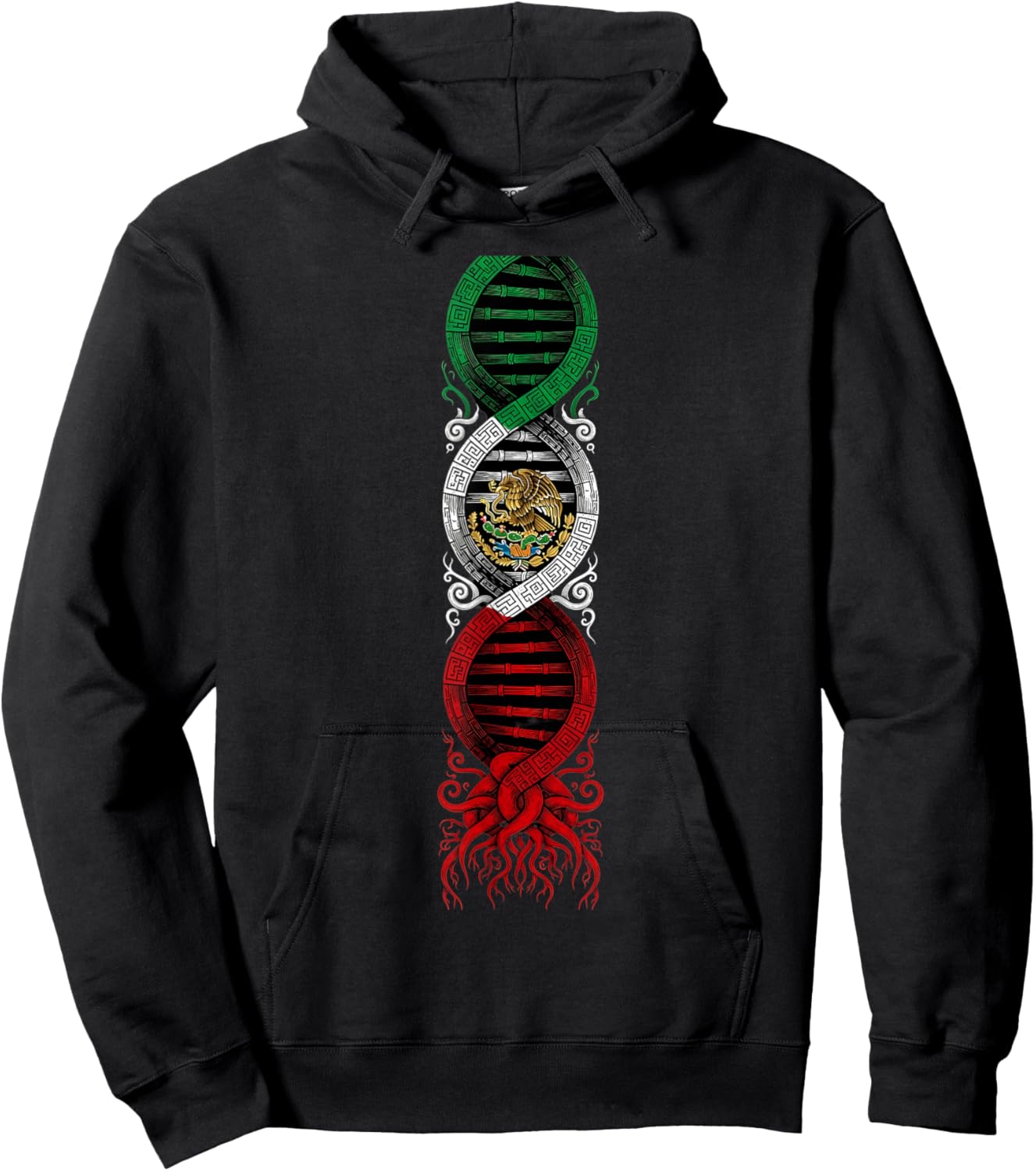 Mexico Flag Mexican Pride Mexican Roots Mexican Flag Hoodie - Hoodie | Black