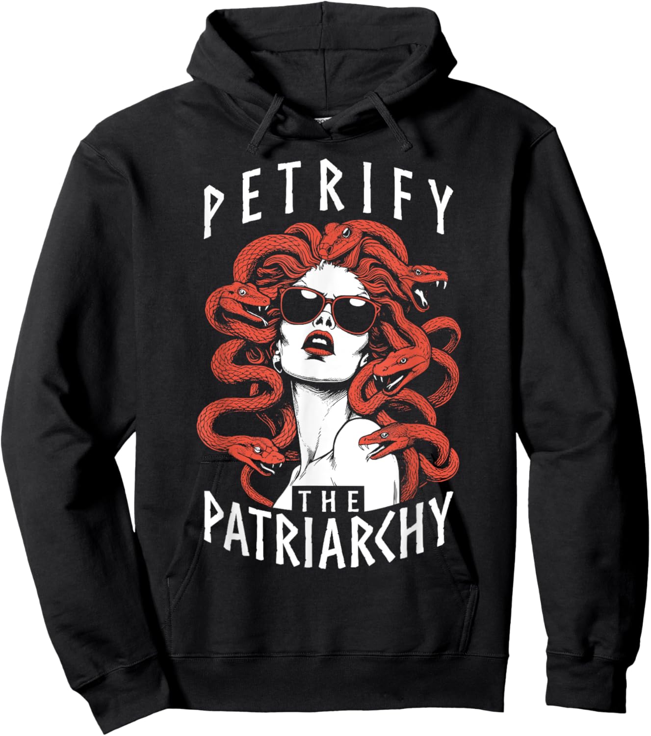 Petrify The Patriarchy Feminist Halloween Goth Medusa Witch Hoodie - Hoodie | Black