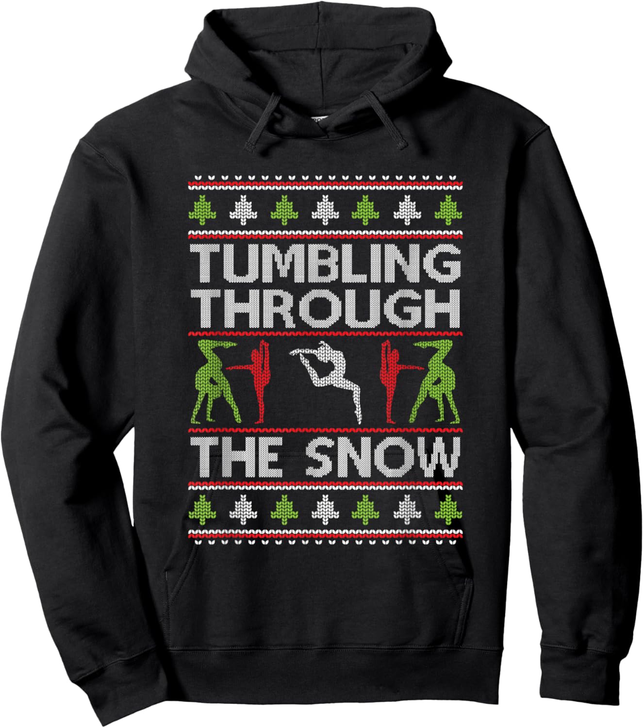 Handstand Santa Gymnastics Merry Flippin Christmas Gymnast Hoodie - Hoodie | Black