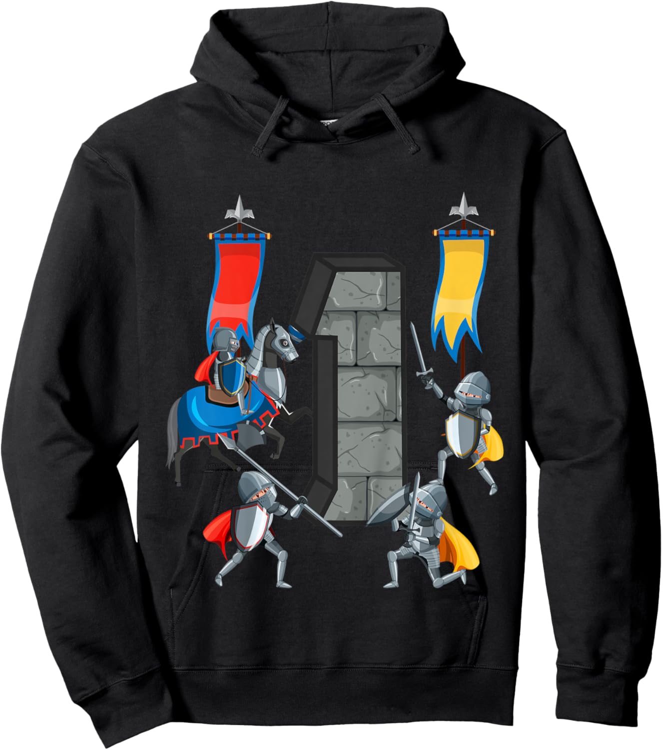 Kids Medieval Knights Middle Ages History Castle 1st Birthday Hoodie - Hoodie | Black