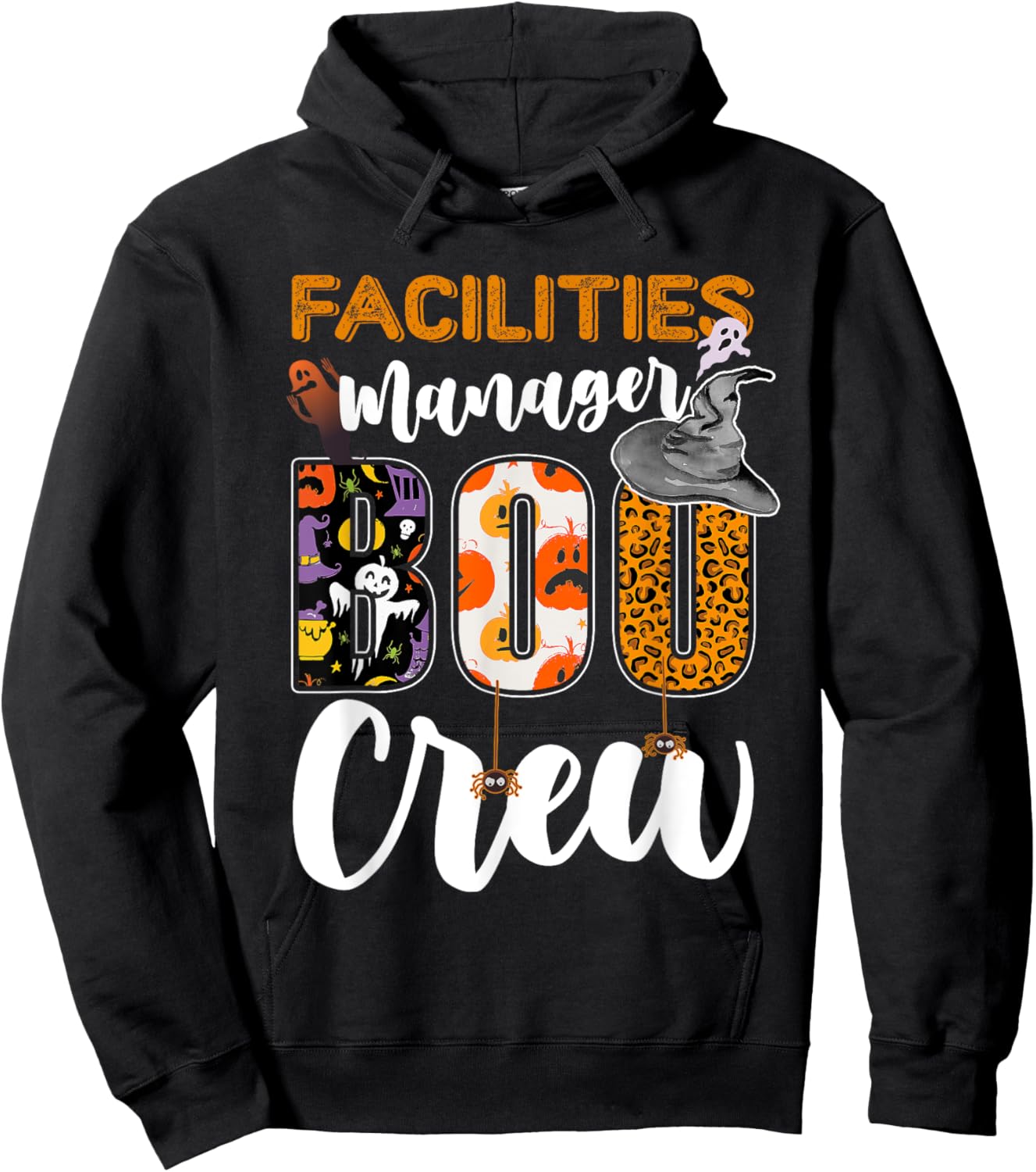 Facilities Manager Boo Crew Halloween Matching Administrator Hoodie - Hoodie | Black