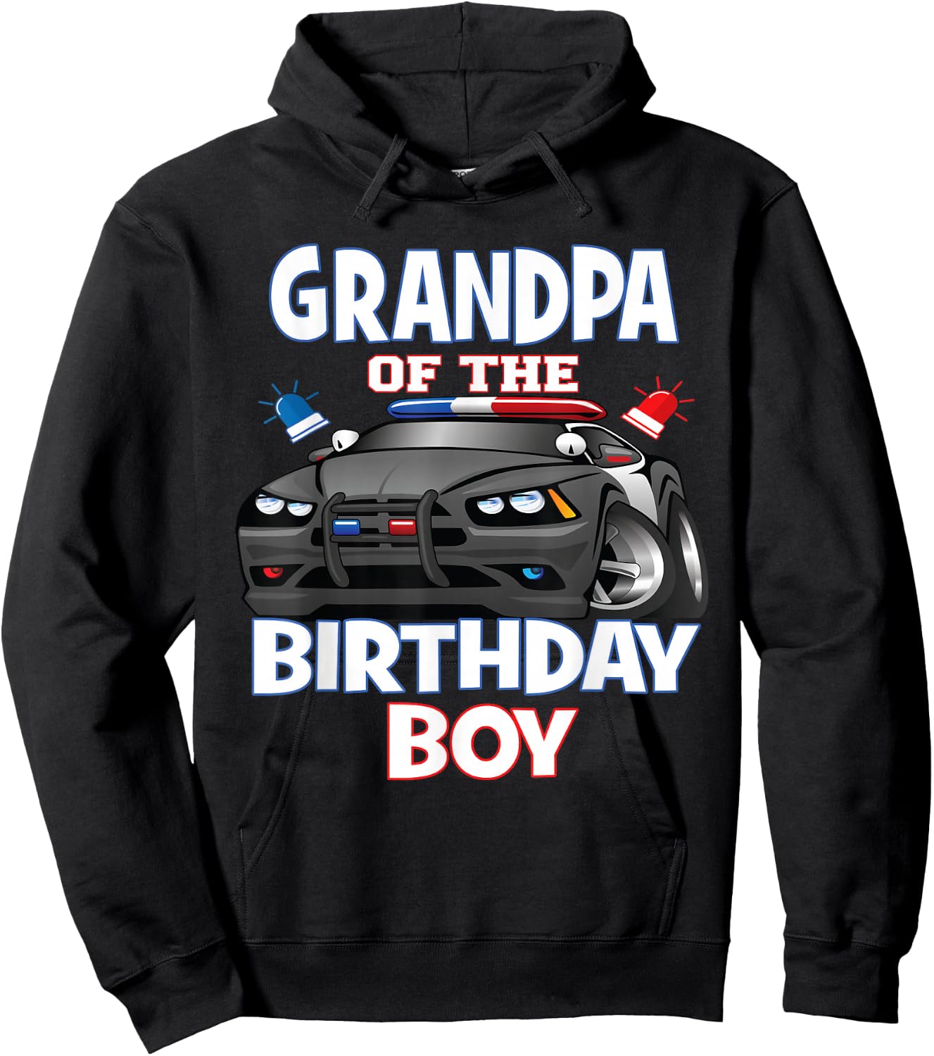 Grandpa Of The Birthday Boy Policeman Officer Party Hoodie - Hoodie | Black