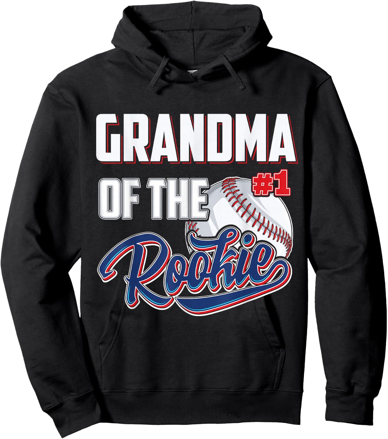Grandma of Rookie 1 Years old Team 1st Birthday Baseball Hoodie - Hoodie | Black