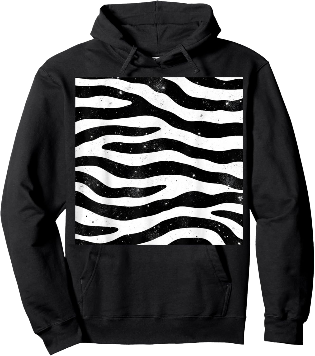 Zebra Print Pattern Women Girls Animal Zebra Hoodie - Hoodie | Black