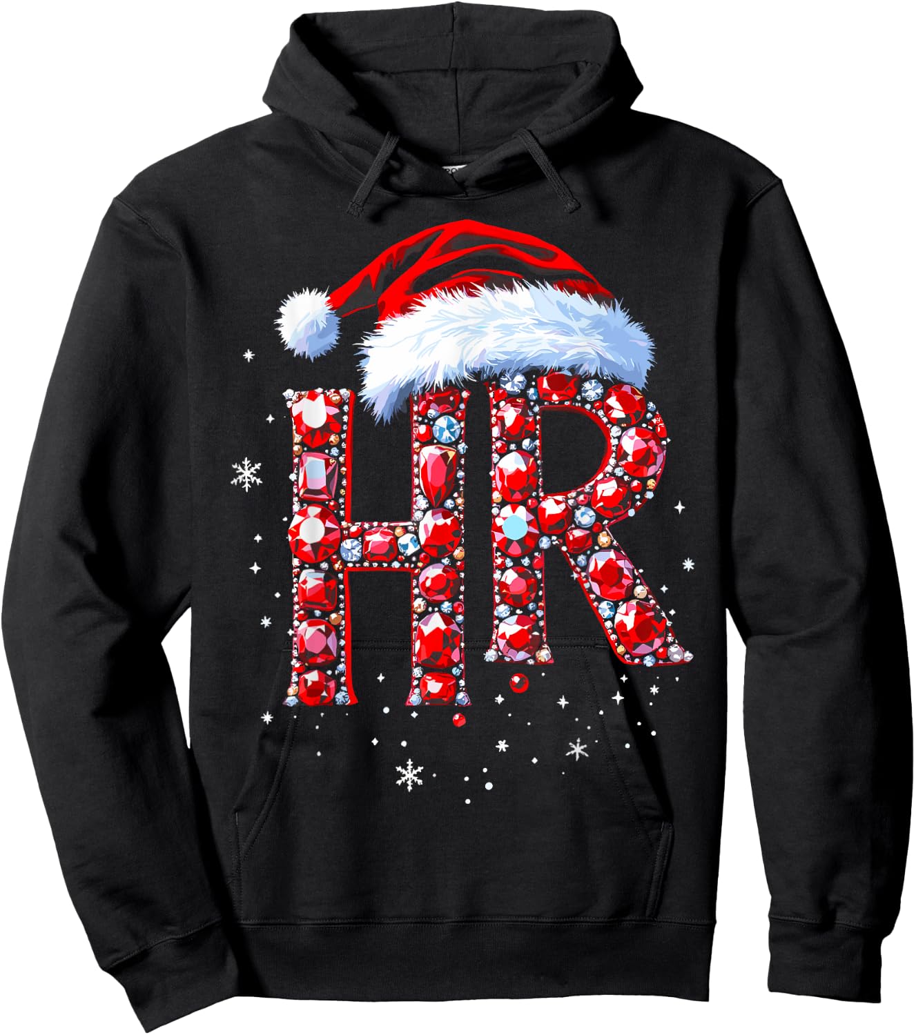 HR Human Resourse Gems Santa Funny Christmas Party Xmas Hoodie - Hoodie | Black