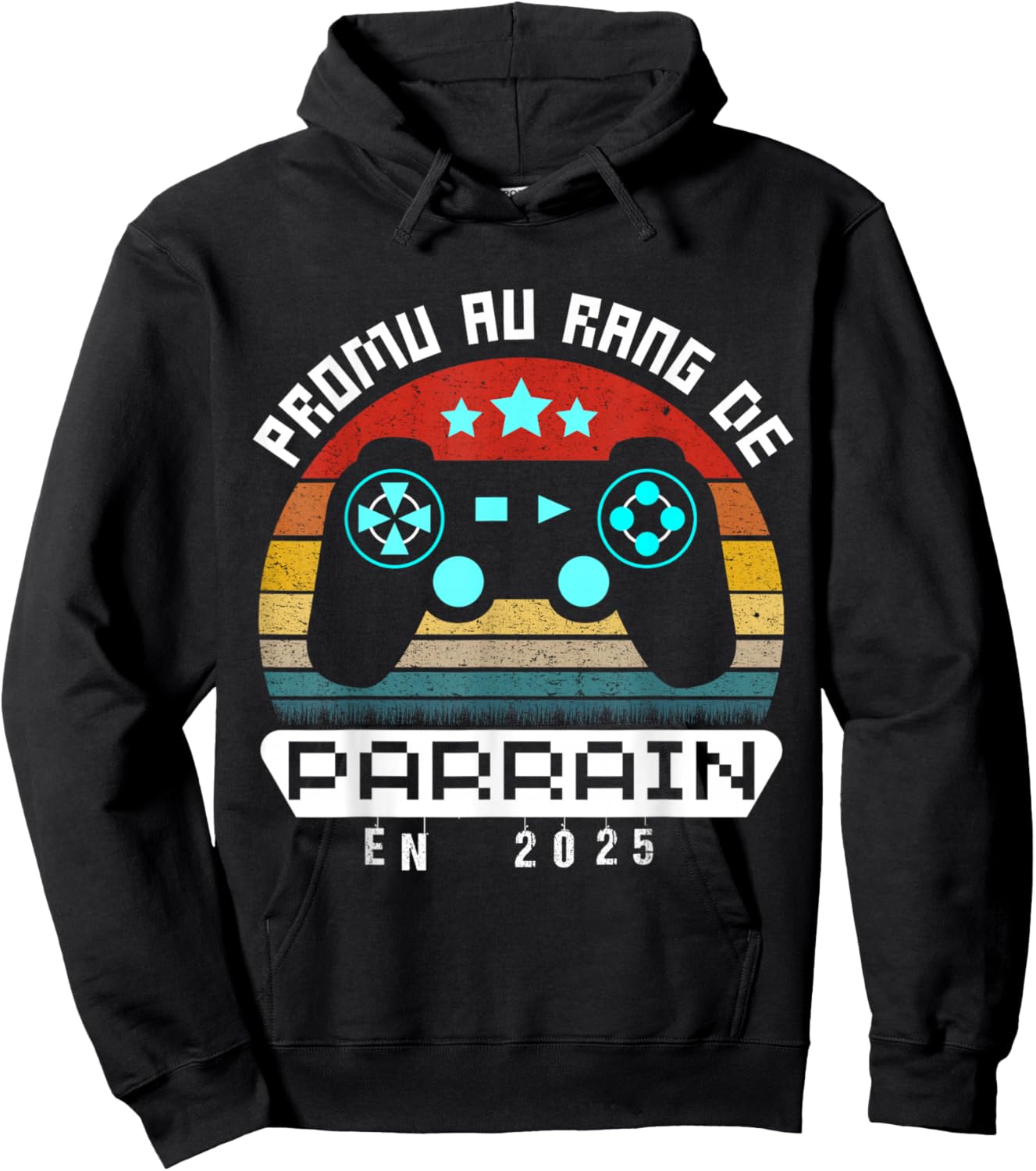 Future Godfather 2025 Gamer Gift Announcement Pregnancy Retro , Black, S Hoodie - Hoodie | Black