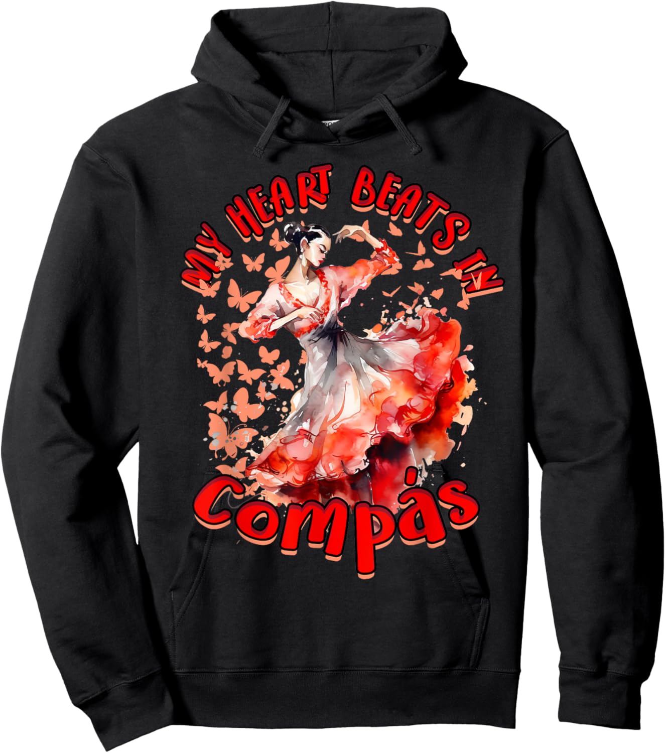 Flamenco My heart beats in compás Hoodie - Hoodie | Black
