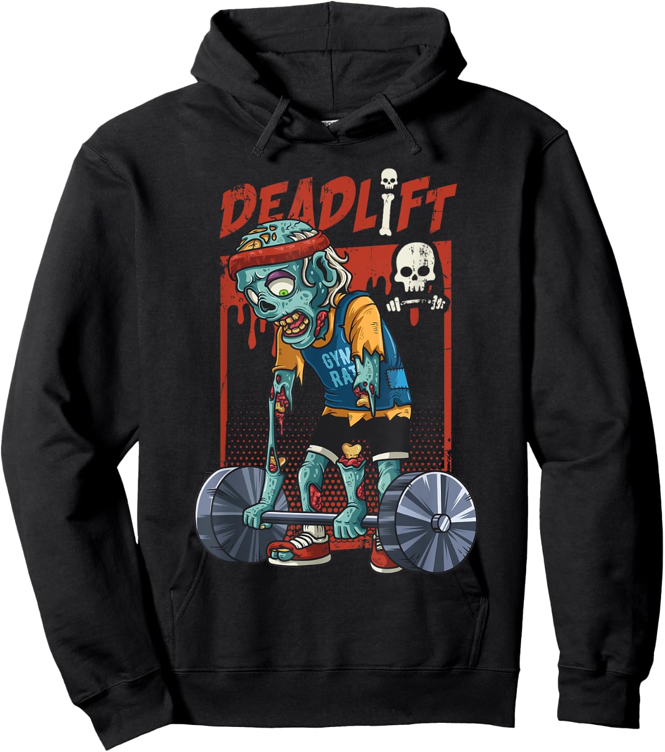 Zombie Deadlift Weight Lifting Halloween Fitness Gym Workout Hoodie - Hoodie | Black