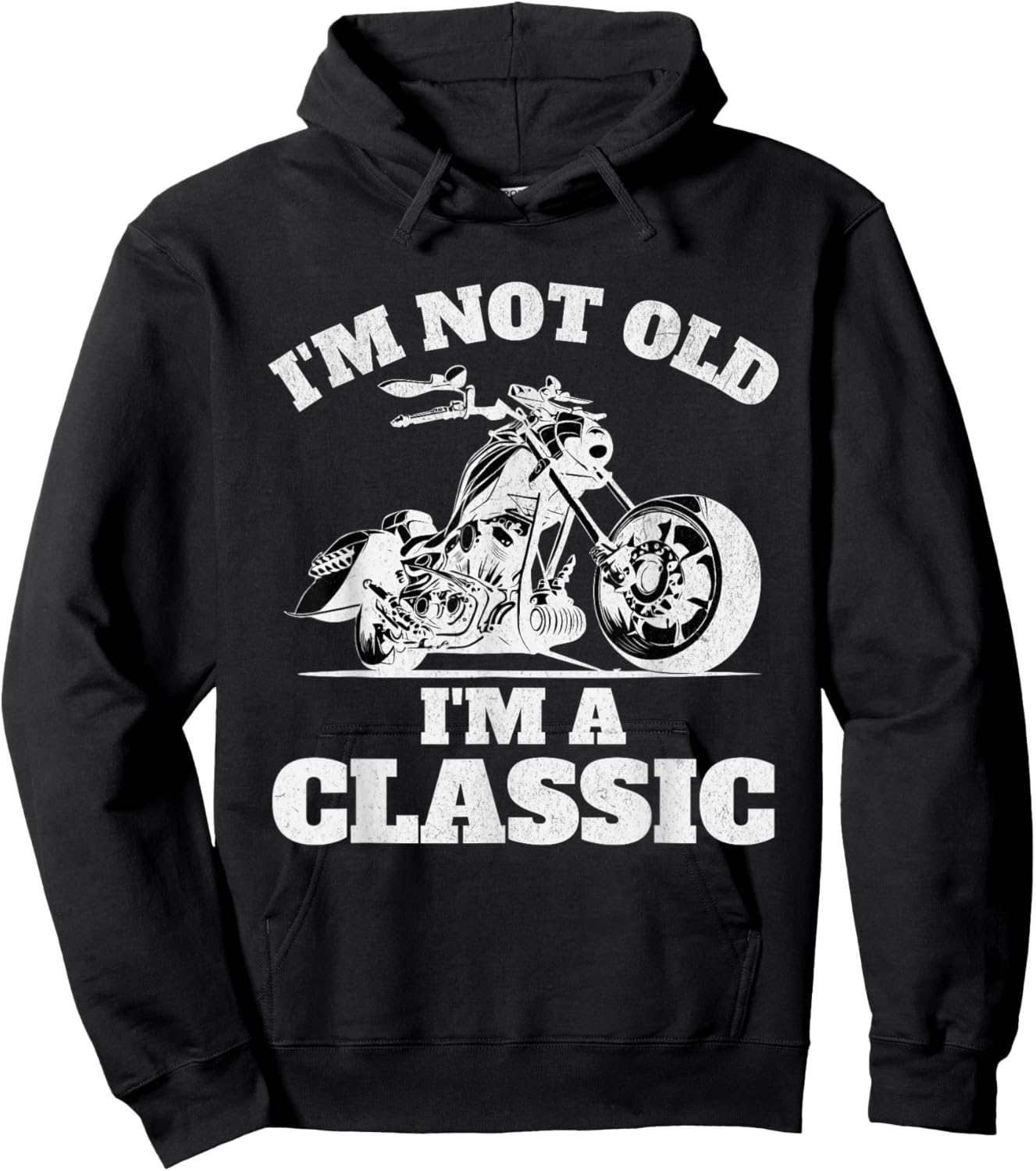 Im Not Old Im a Classic Motorbike Birthday Fathers Day Bike Hoodie - Hoodie | Black