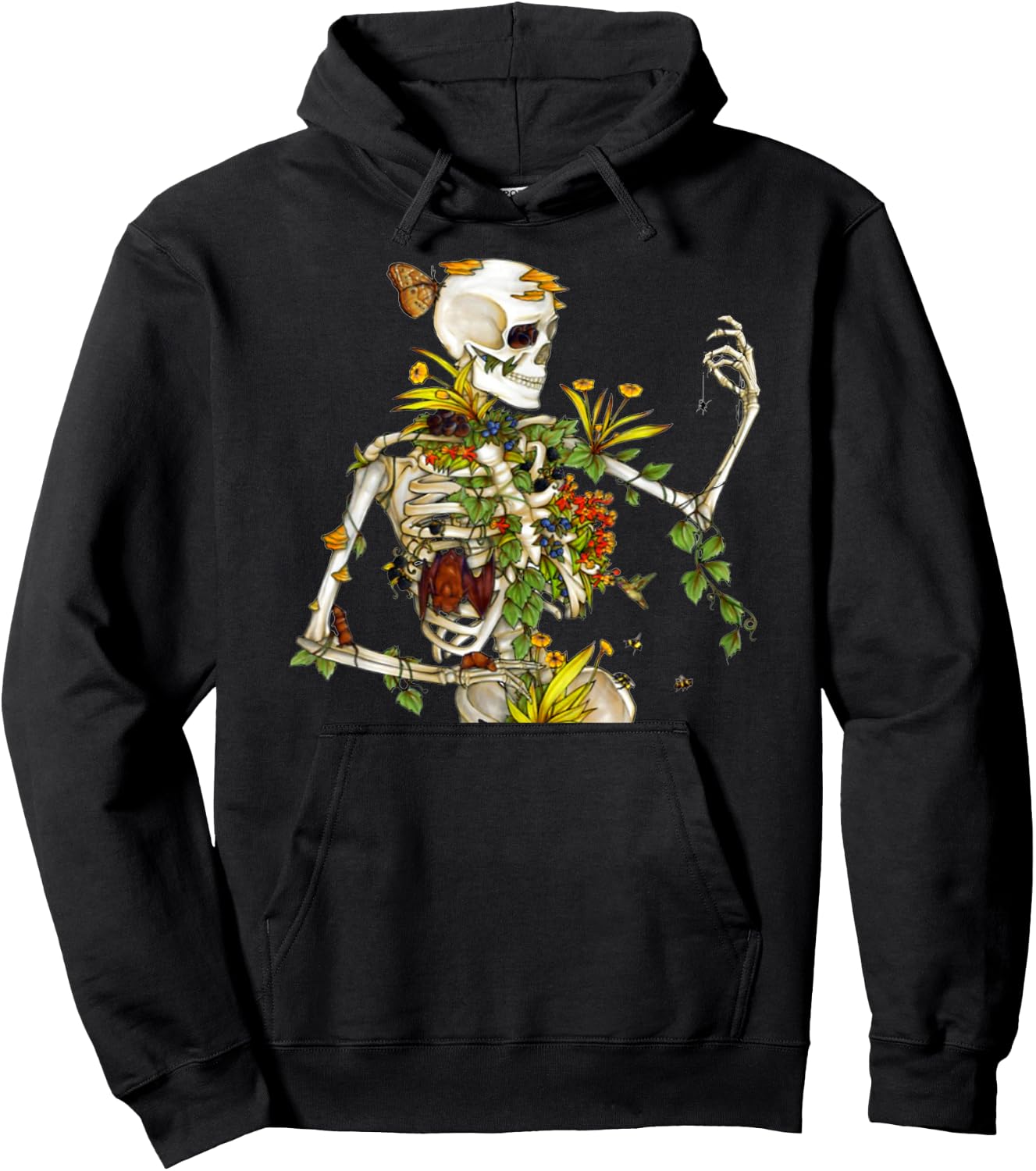 Cool Skeleton Plant Nature Hoodie - Hoodie | Black