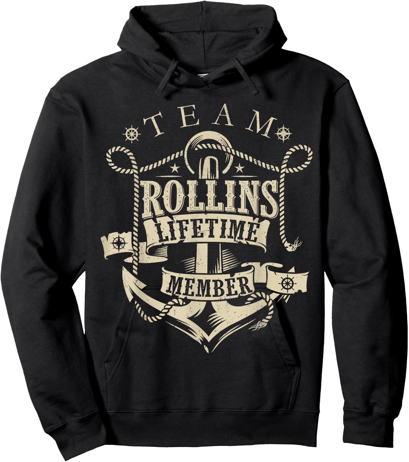 Team ROLLINS Lifetime Member Vintage ROLLINS Family Name Hoodie - Hoodie | Black