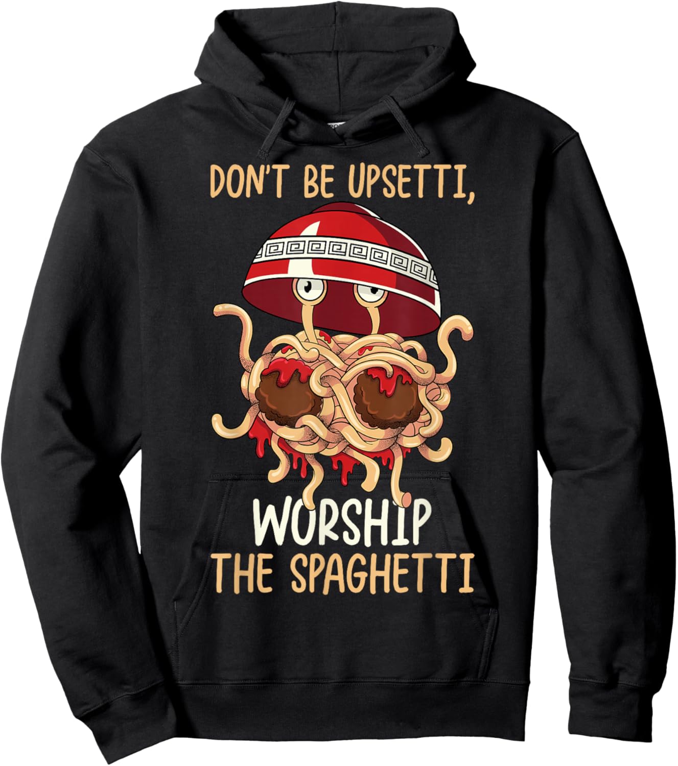 Flying Spaghetti Monster FSM Worship The Spaghetti Hoodie - Hoodie | Black