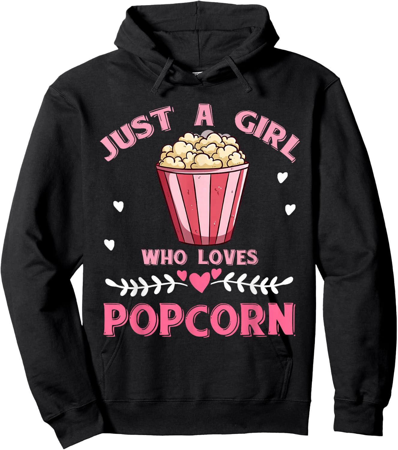 Just A Girl Who Loves Popcorn Hoodie - Hoodie | Black