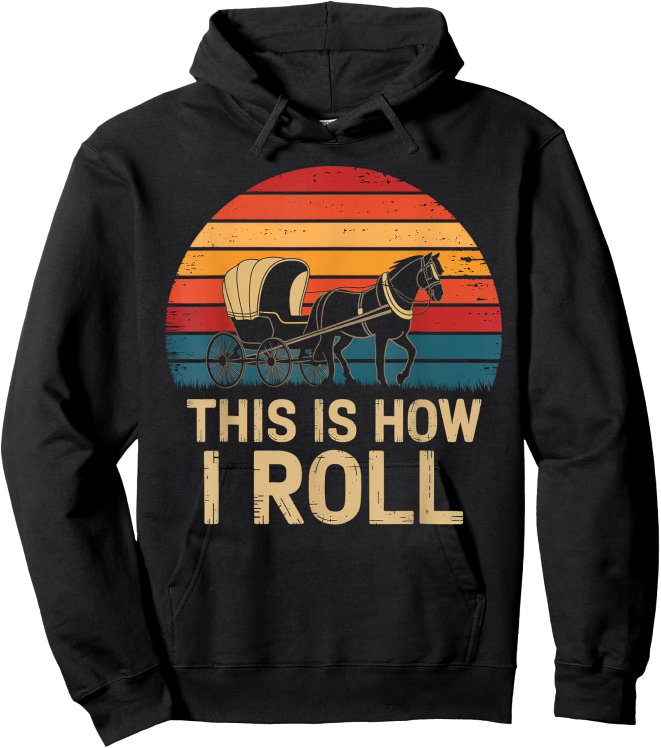 Amish Buggy – Classic Countryside Design Hoodie - Hoodie | Black