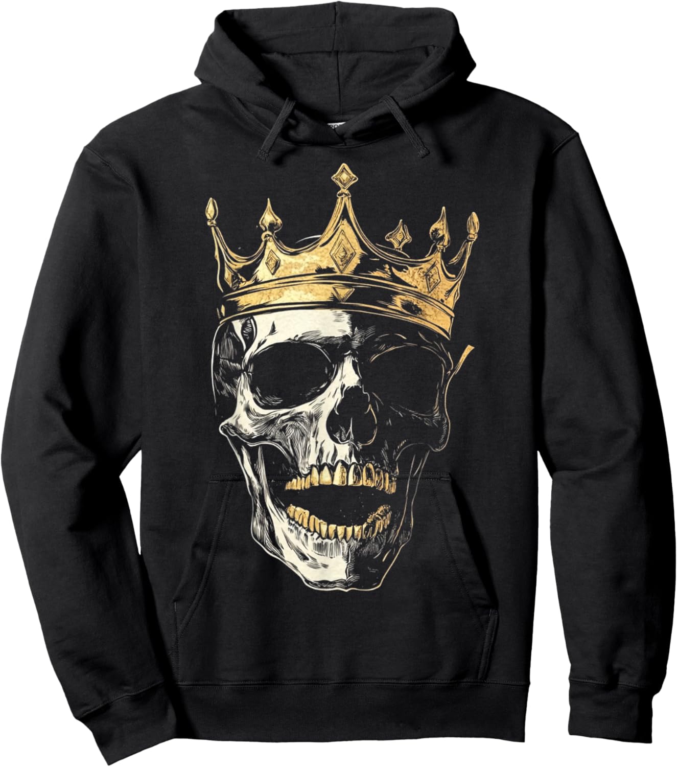 Design With A Skeleton Head On It King Hoodie - Hoodie | Black