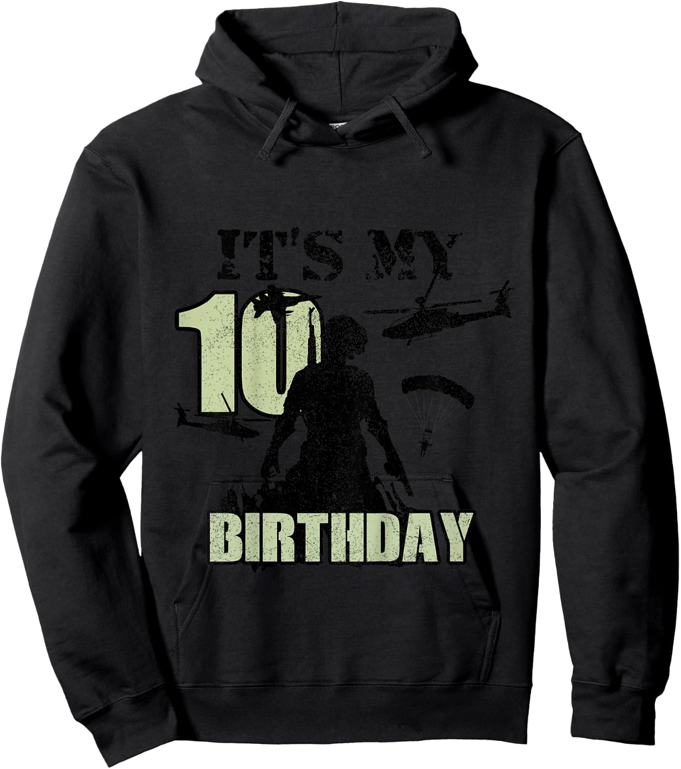 10 Year Old Call Of Theme It's My Birthday Gift Boys Girls Hoodie - Hoodie | Black