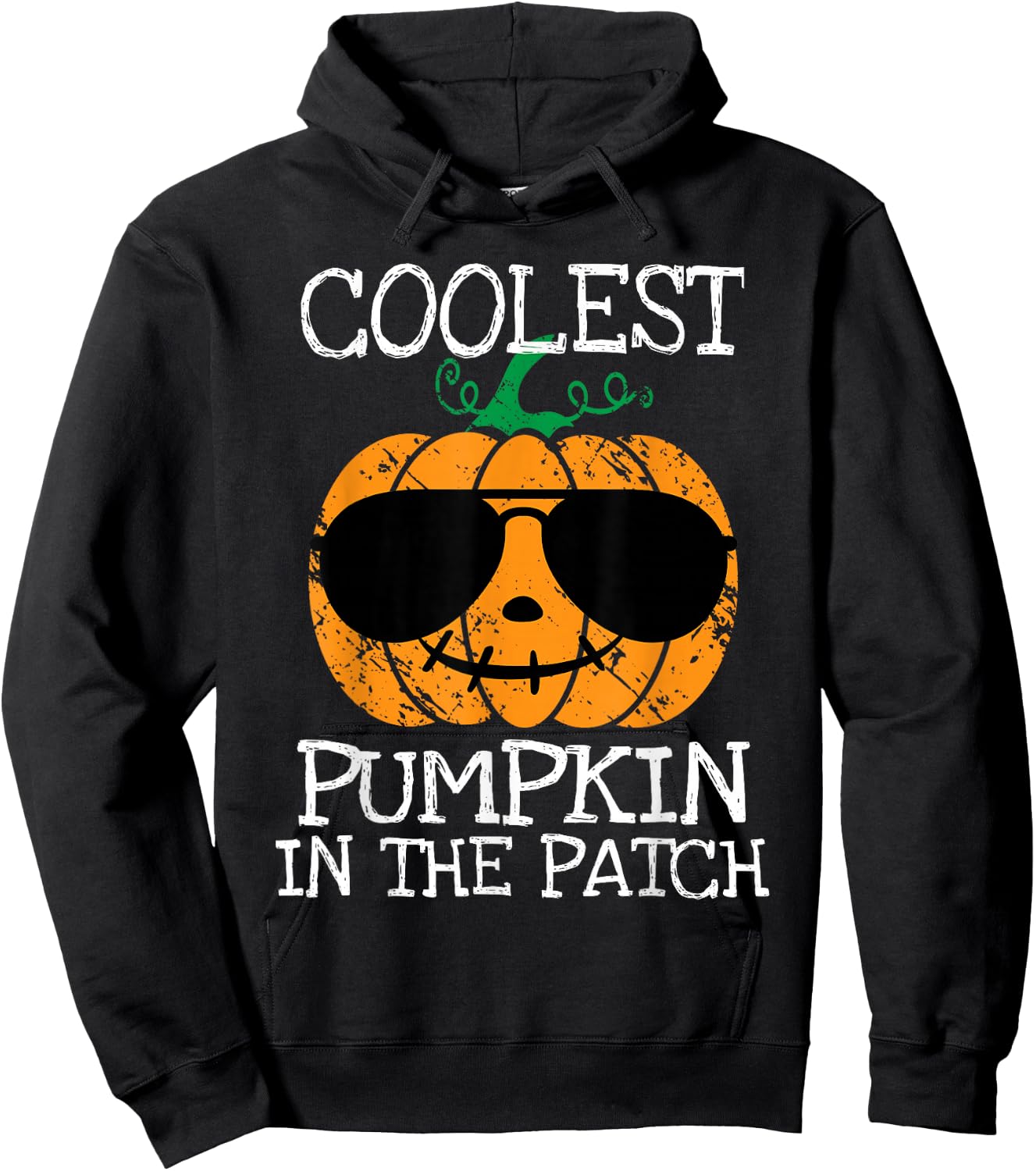 Kids Coolest Pumpkin In The Patch Halloween Boys Girls Teens Hoodie - Hoodie | Black