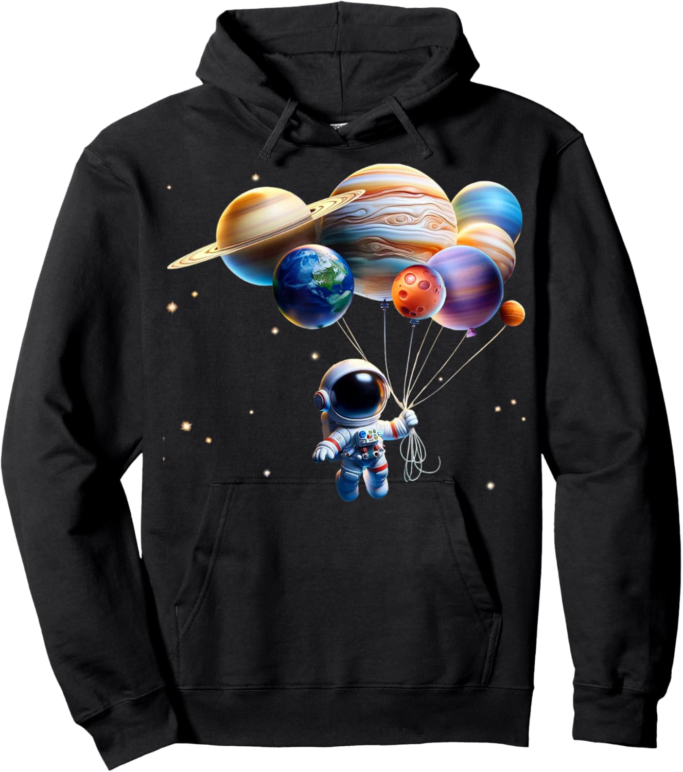 Funny Astronaut Planets Gift Men Women Kids Astronomy Space Hoodie - Hoodie | Black