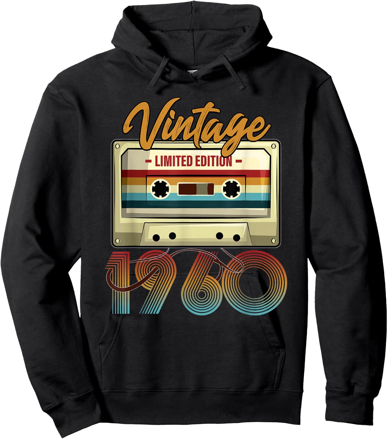 Vintage 1960 65th birthday cassette tape women B-day Hoodie - Hoodie | Black