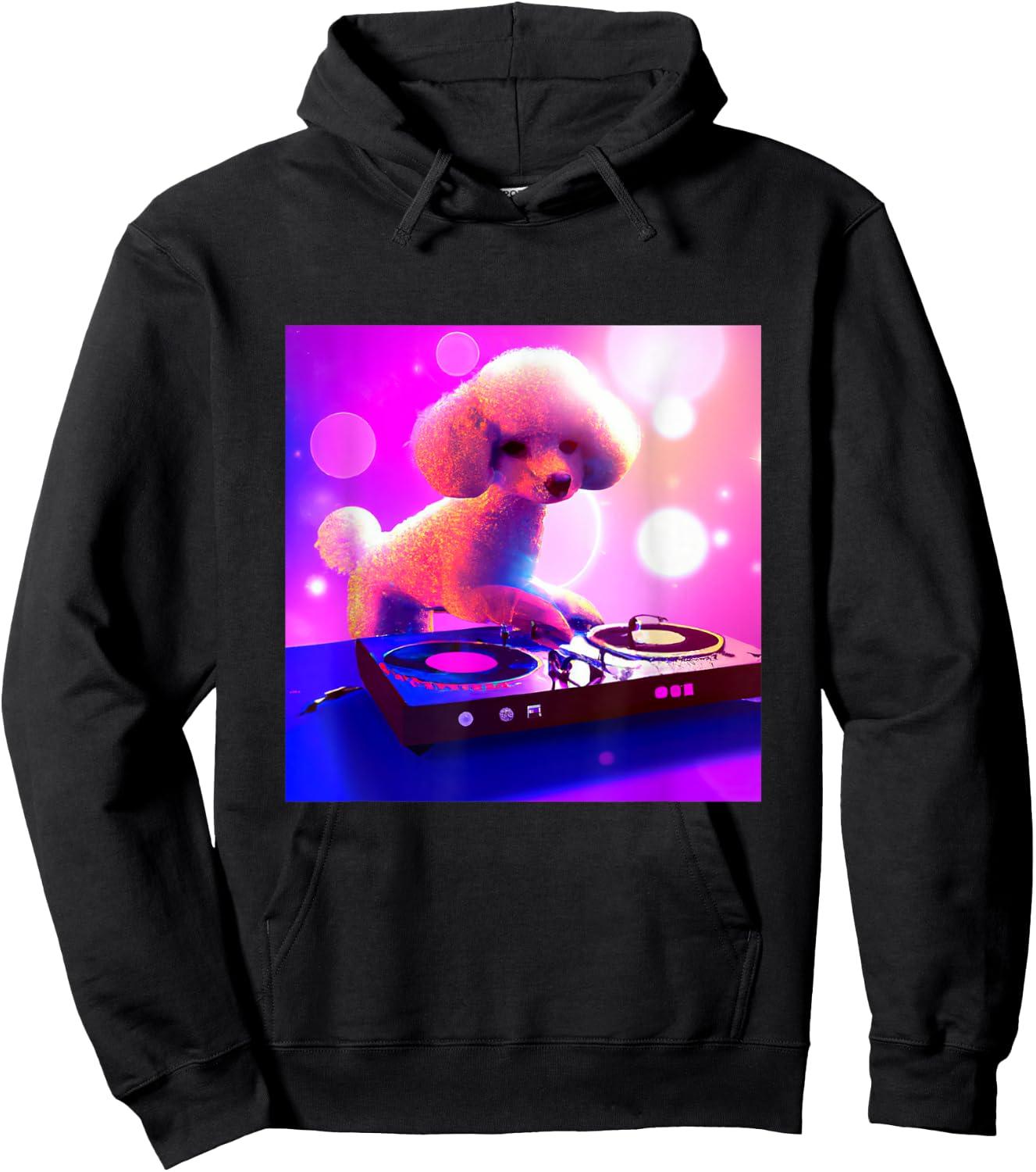 Toy Poodle DJ Vaporwave Dog Shirt Aesthetic Boys Girls Men Hoodie - Hoodie | Black