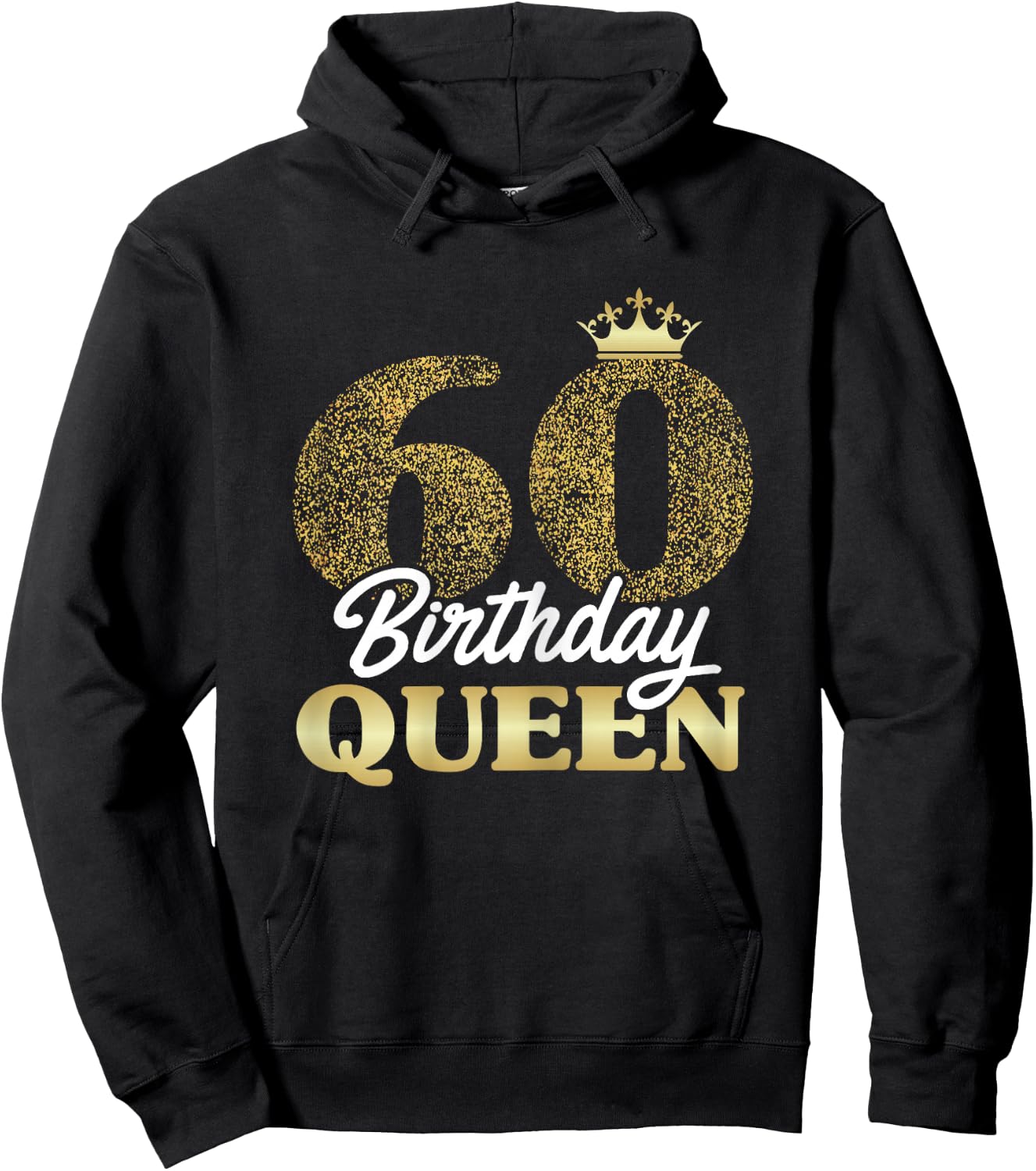 60th Birthday Girl Women Cute Birthday Queen Crown Hoodie - Hoodie | Black