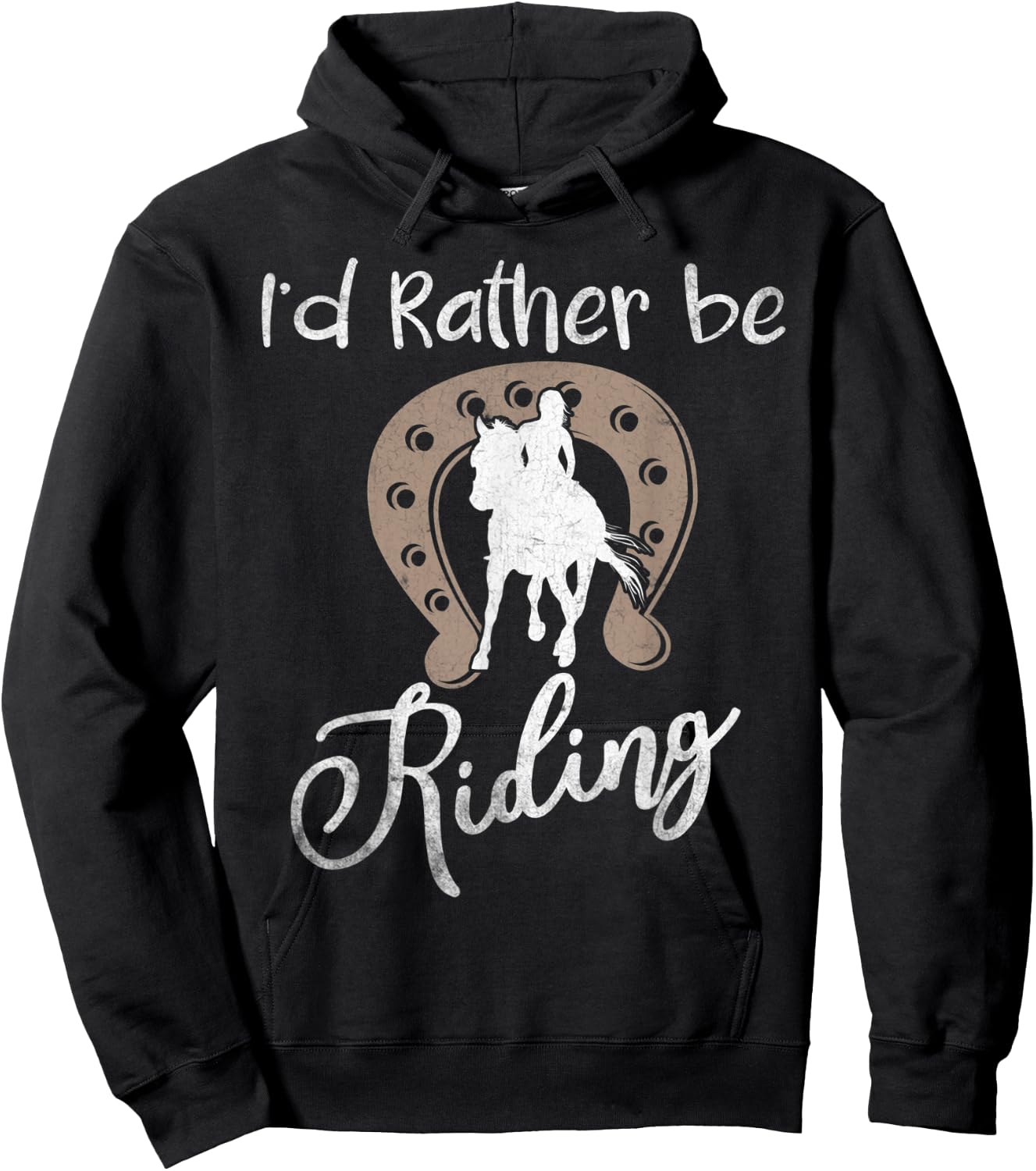 Horse Shirts Girls I'd Rather Be Riding Horseback Hoodie - Hoodie | Black