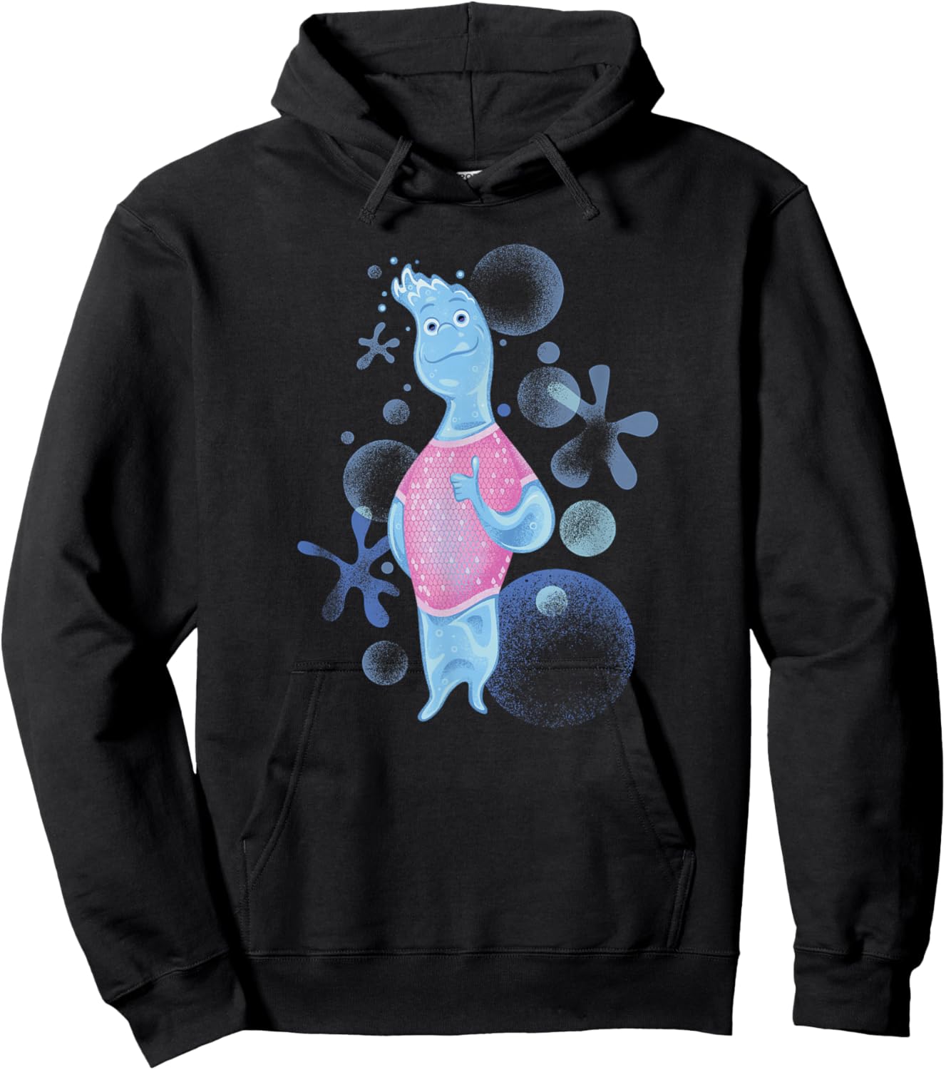 Disney Pixar Elemental Water Patterns Wade Portrait Hoodie - Hoodie | Black