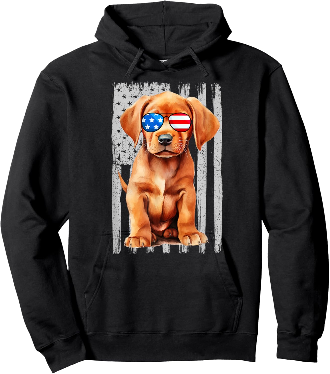 Fox Red Lab Mom Dad Flag Labrador Retriever Hoodie - Hoodie | Black