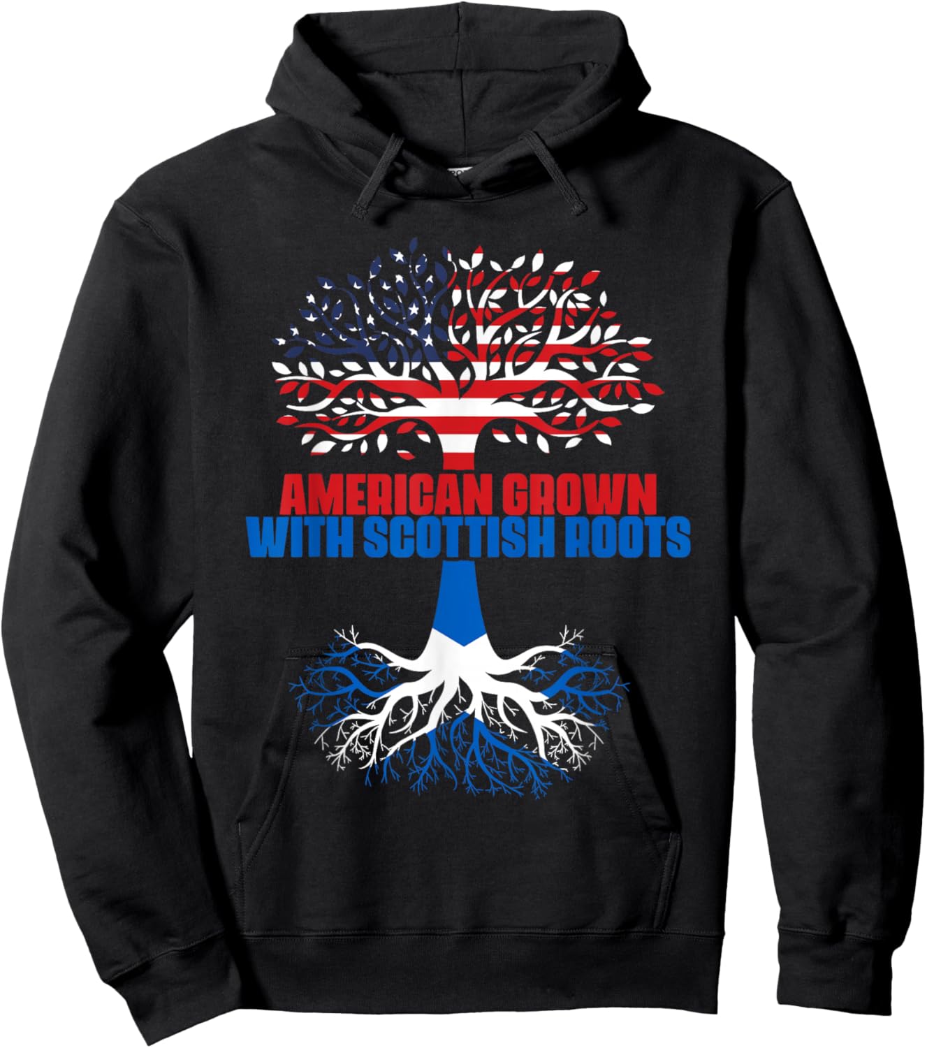 America Scotland Flag Half Scottish Half American Citizen Hoodie - Hoodie | Black
