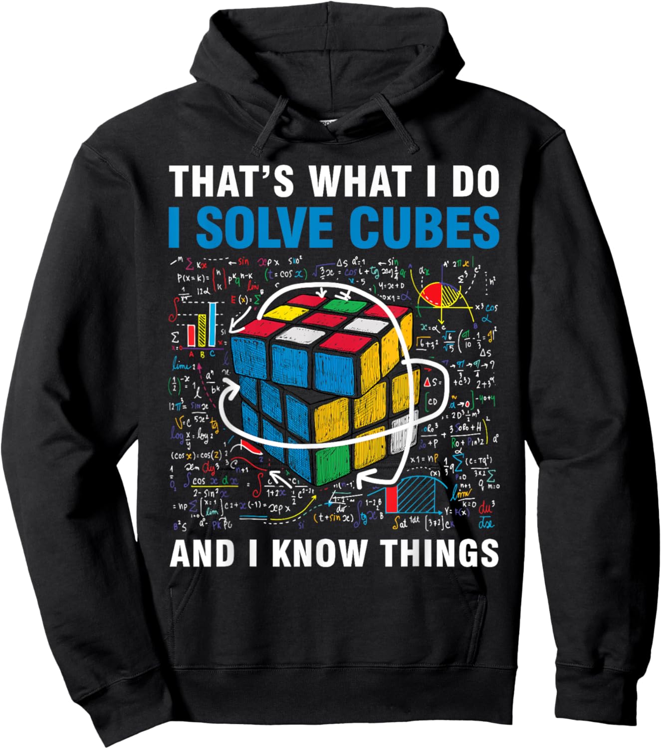 Competitive Puzzle I Solve Cubes and I Know Thing Cubing Hoodie - Hoodie | Black