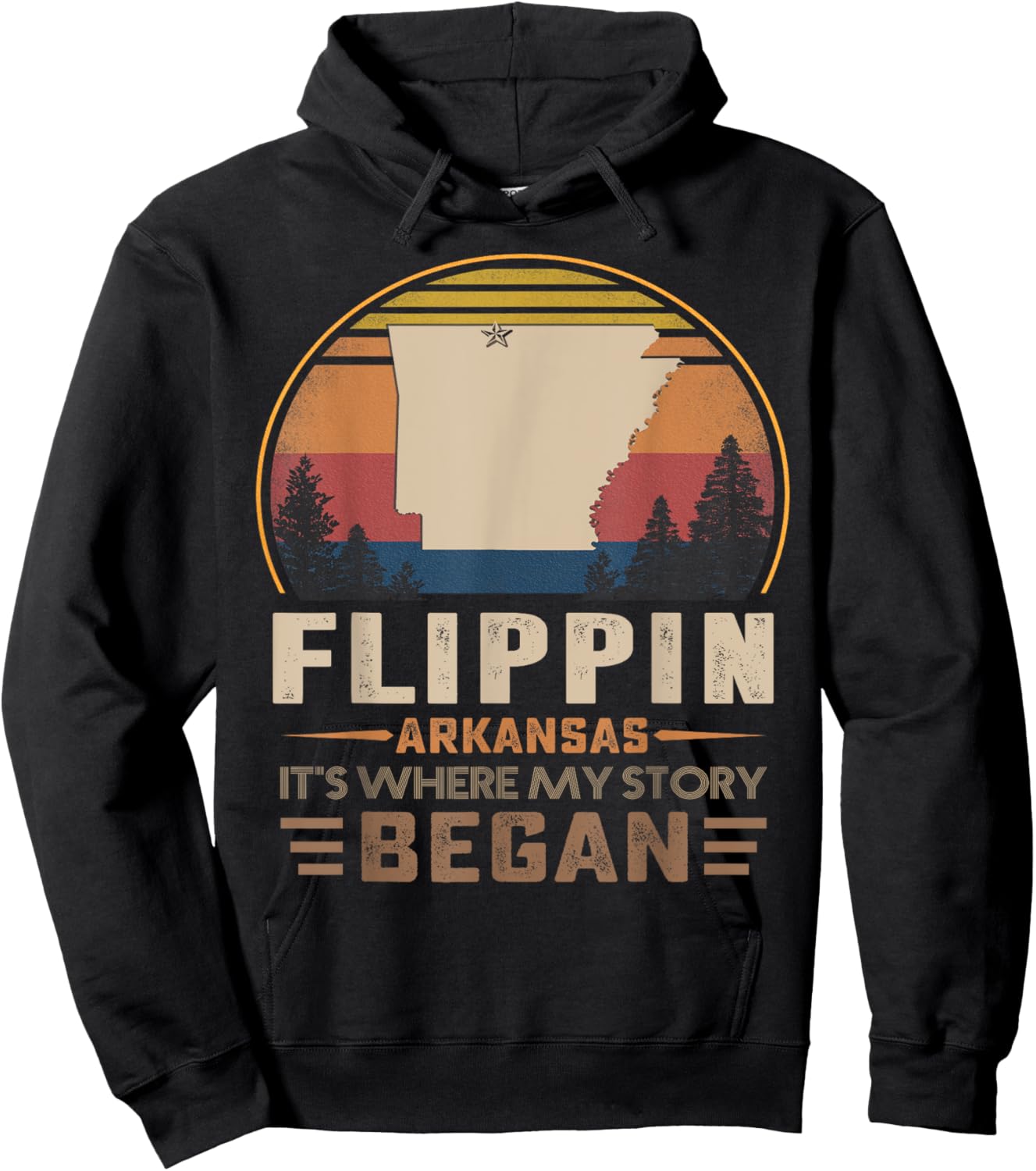 Vintage Flippin Arkansas Hometown My Story Began Hoodie - Hoodie | Black